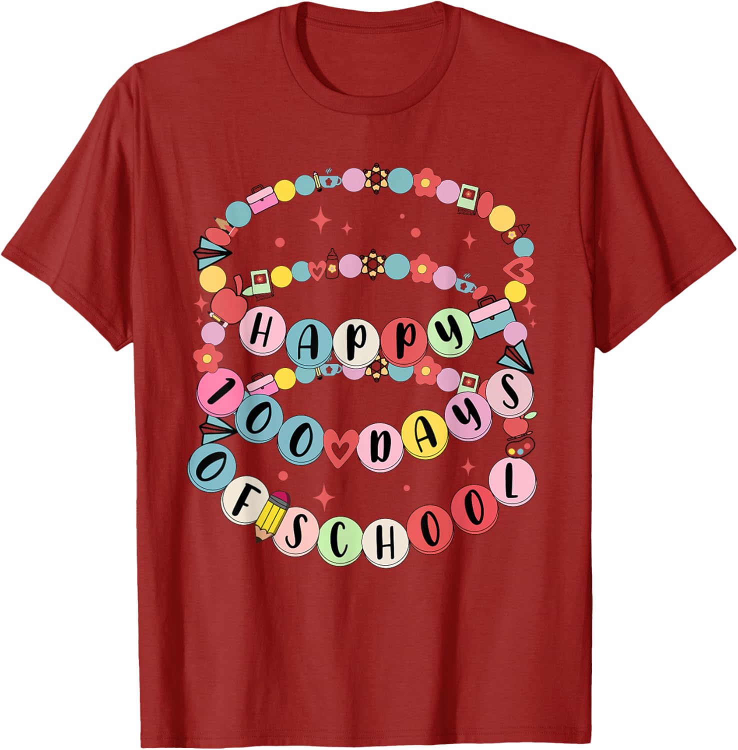 Cute Little Girl 100 Days Of School Friendship Bracelet T-Shirt - 26
