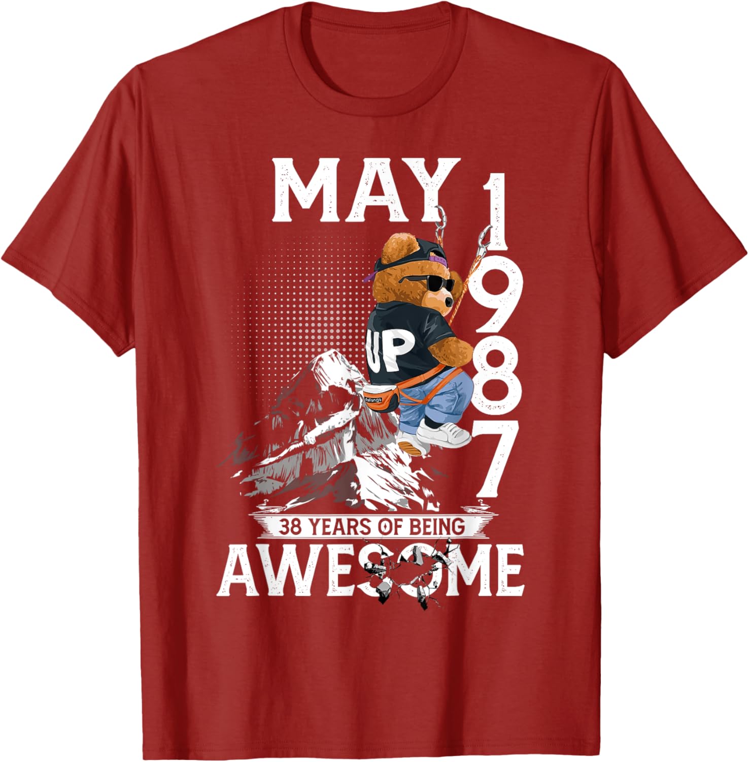 38th Birthday Bear Legends May 1987 T-Shirt for Men Casual Wear - 9