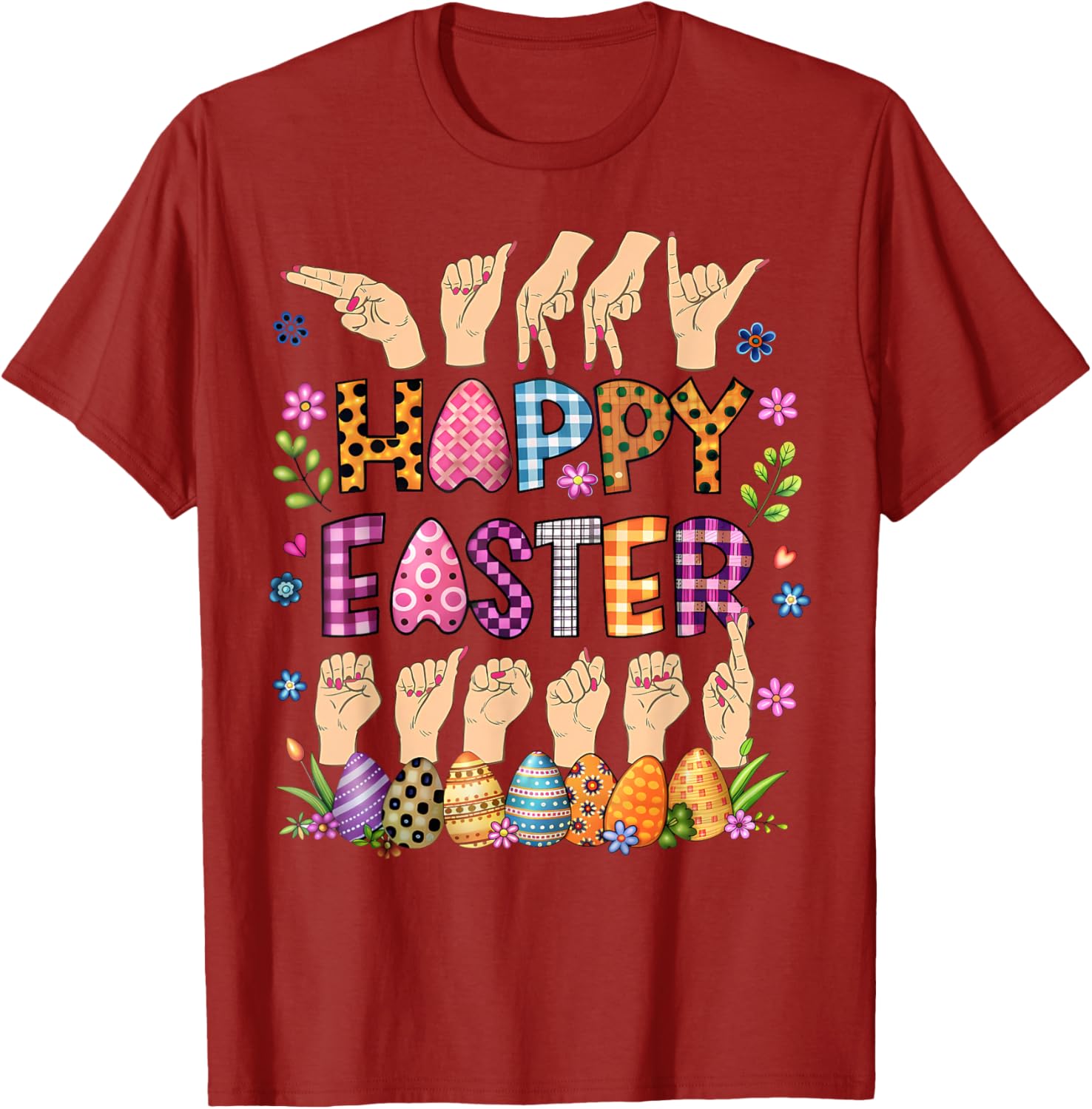 Happy Easter Eggs ASL Teacher T-Shirt for Fun Celebrations - 6