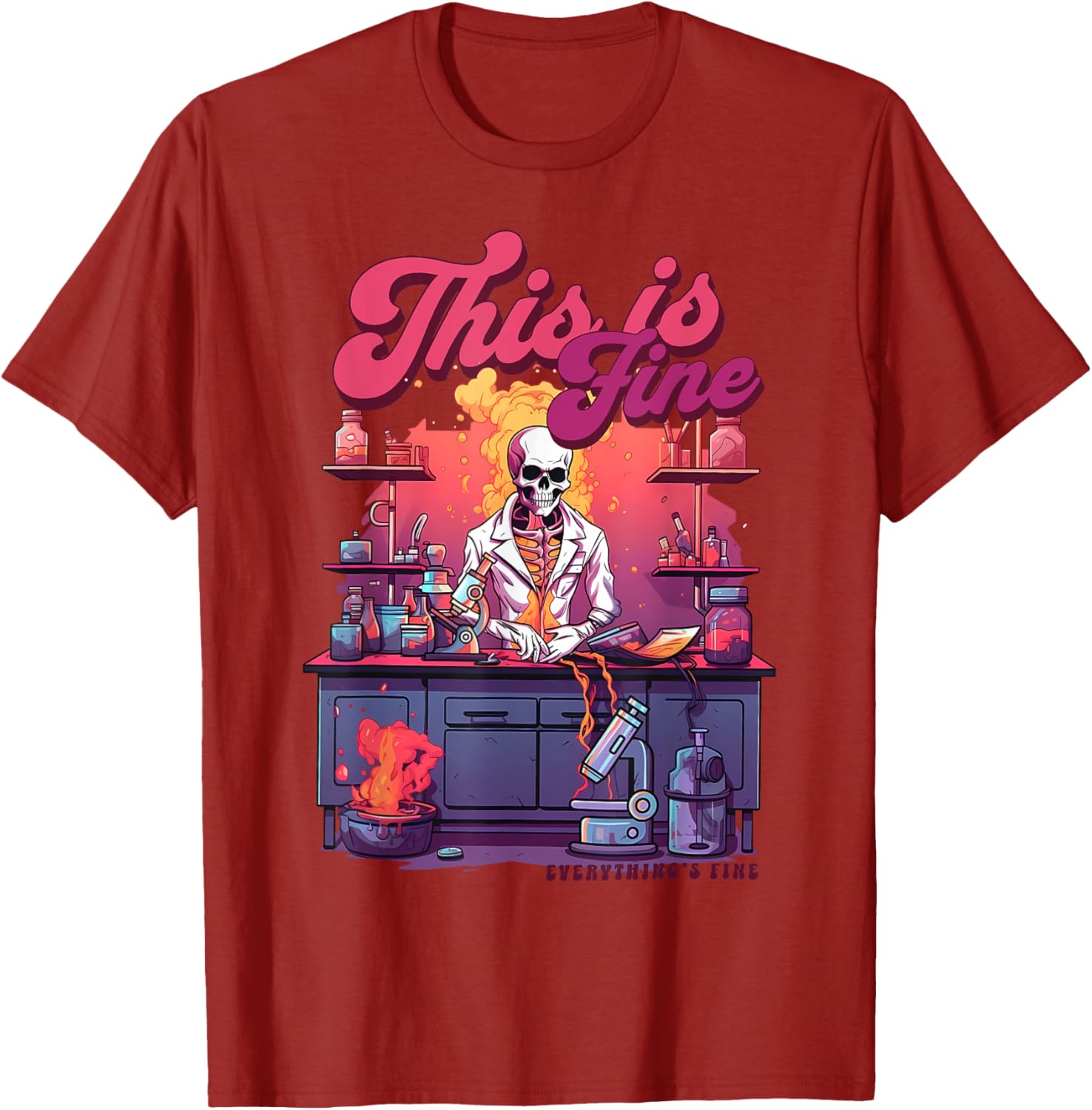 Funny Skeleton Microbiology Laboratory T-Shirt for Lab Techs - 16