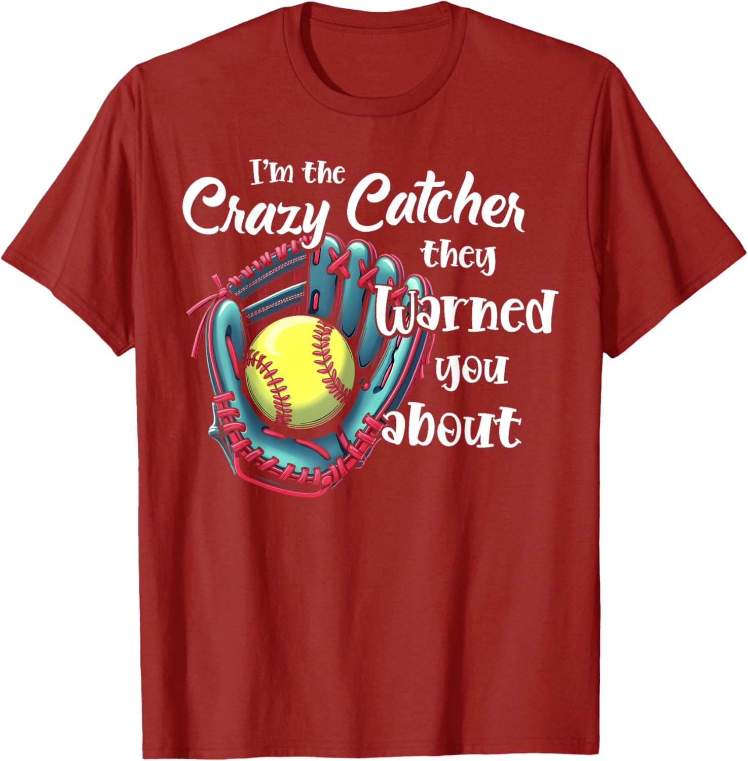 Funny Softball Glove T-Shirt for Girls Game Day Sports Apparel - 7