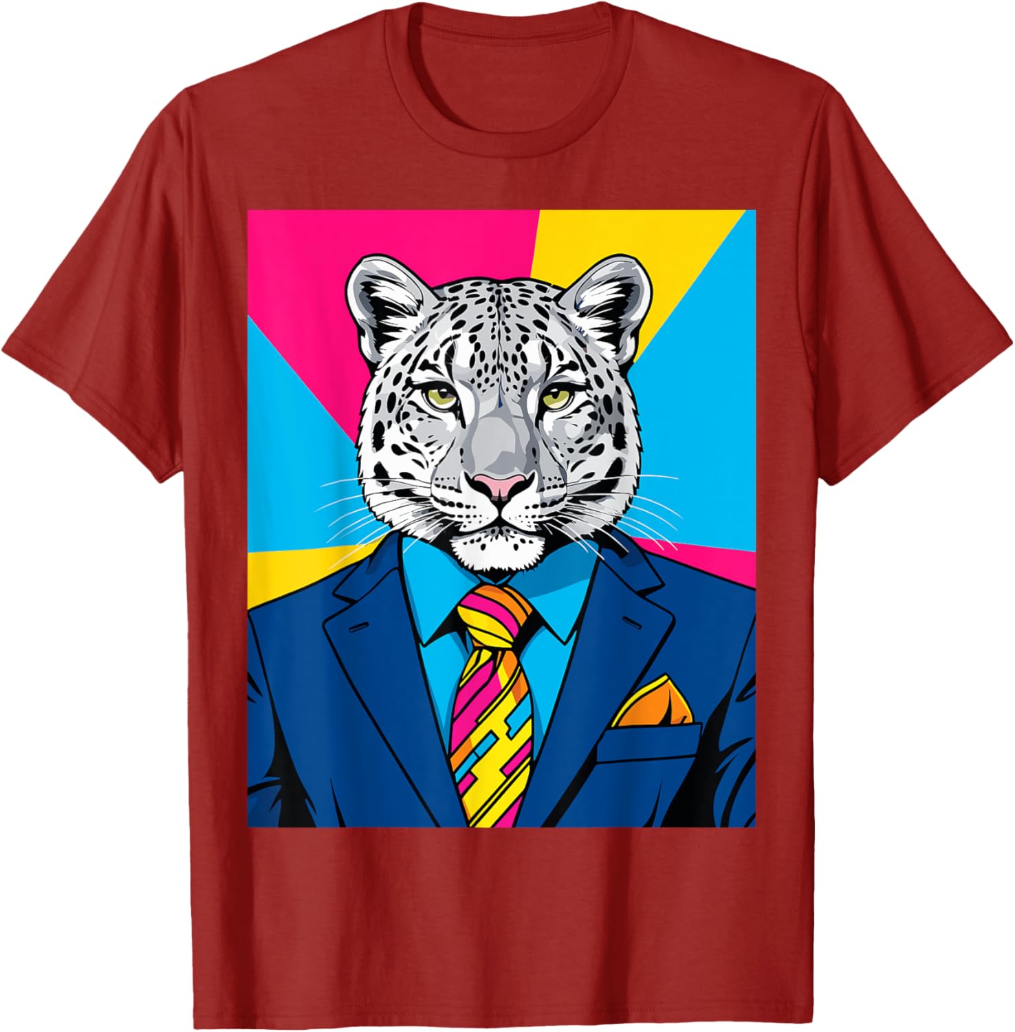 Pop Art Snow Leopard Business Suit T-Shirt Trendy Unique Fashion Wear - 25