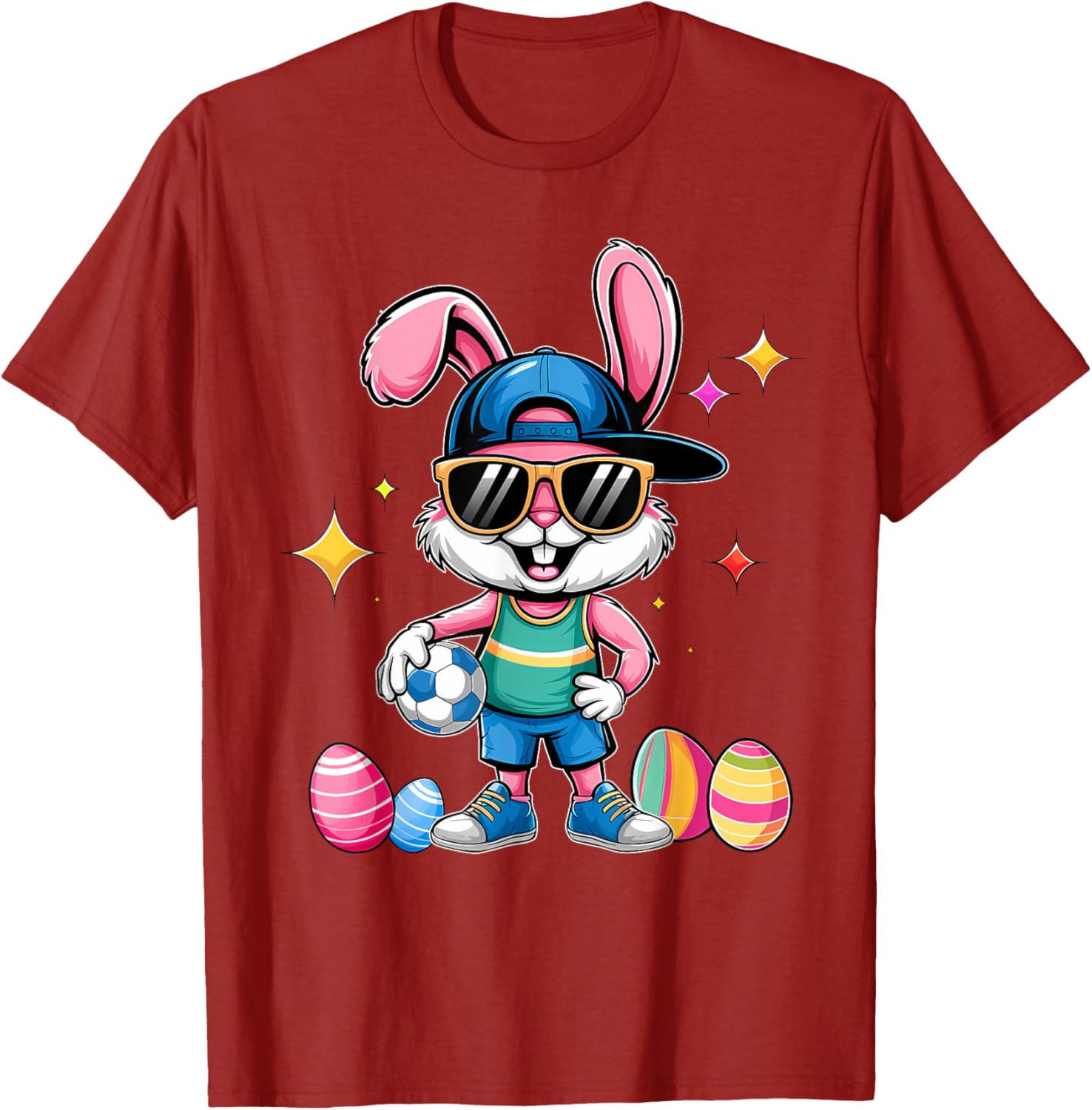 Happy Easter Bunny Soccer Kids T-Shirt for Boys Fun Sports Wear - 16
