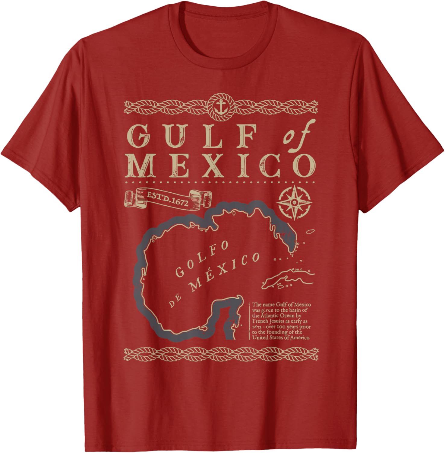 Gulf of Mexico Est 1550 Retro Vintage Beach T-Shirt for Relaxed Style - 15