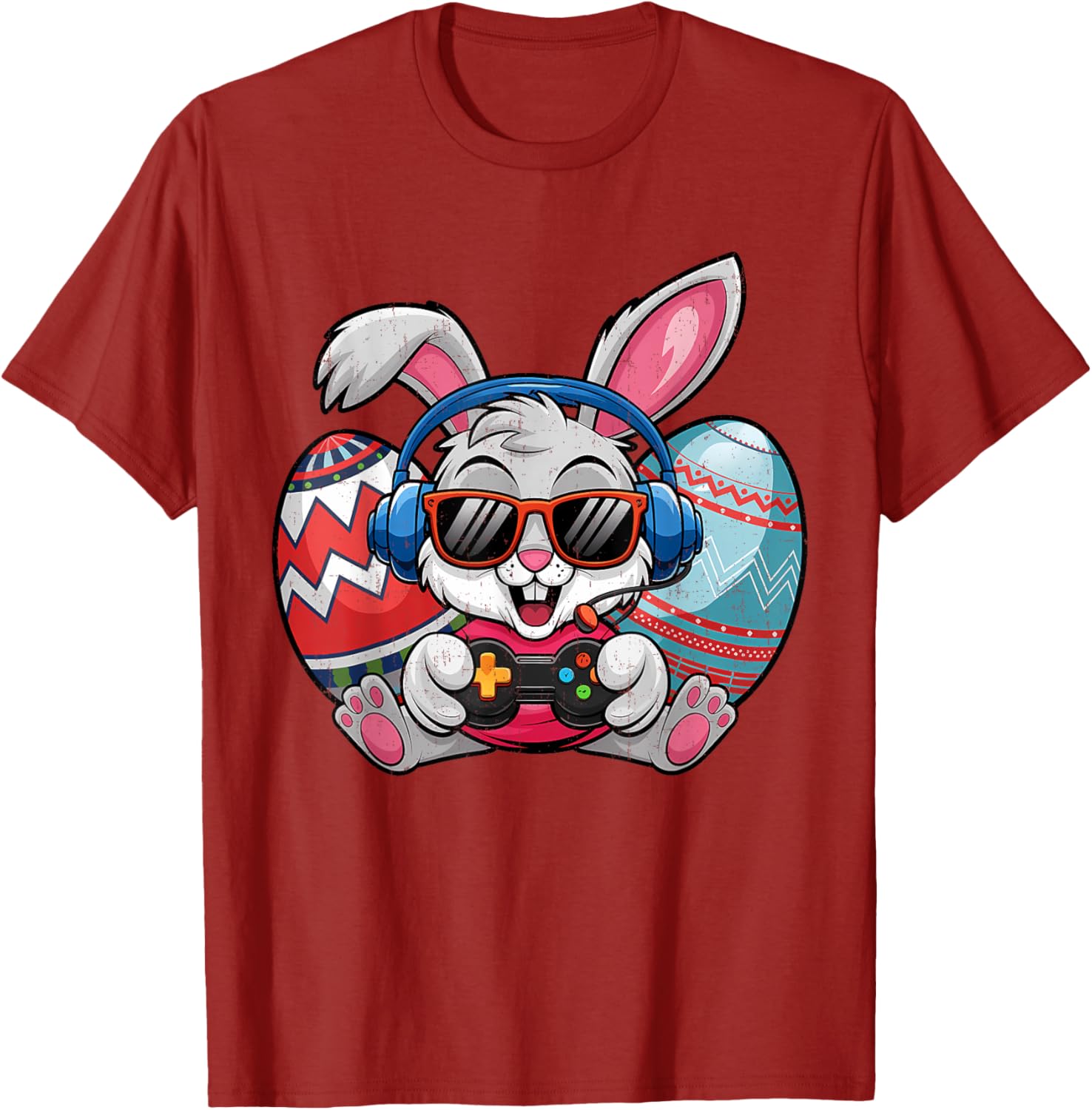 Cute Easter Bunny Playing Video Game Kids T-Shirt for Boys - 3
