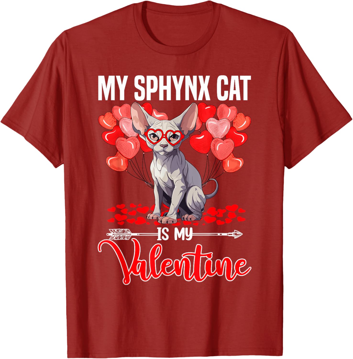 Cute Sphynx Cat Valentine T-Shirt for Boys and Girls - Perfect Gift! - 13