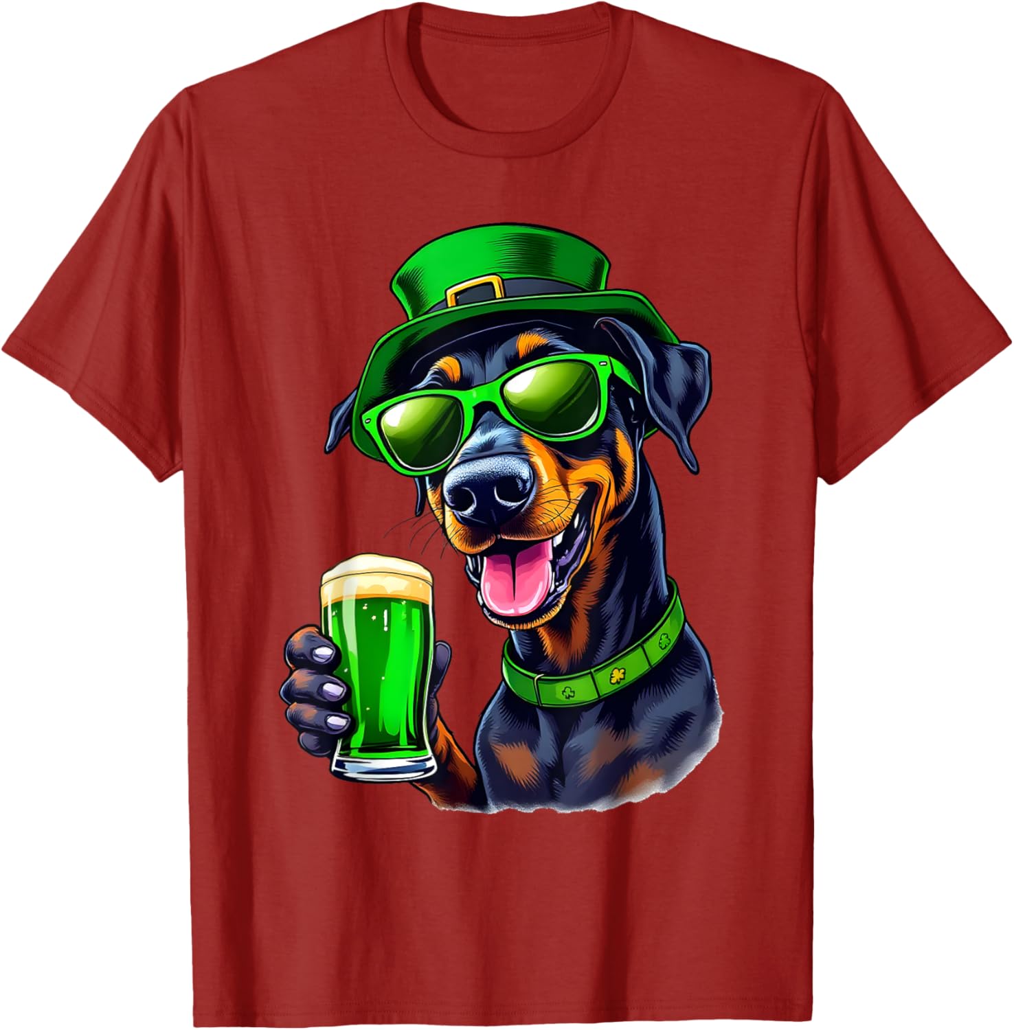 Adorable Doberman St. Patrick's Day Beer T-Shirt for Dogs - Festive Pet Wear - 3