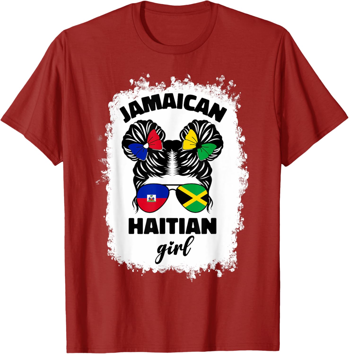 Half Jamaican Haitian Kids T-Shirt with Jamaica and Haiti Flag Design - 18