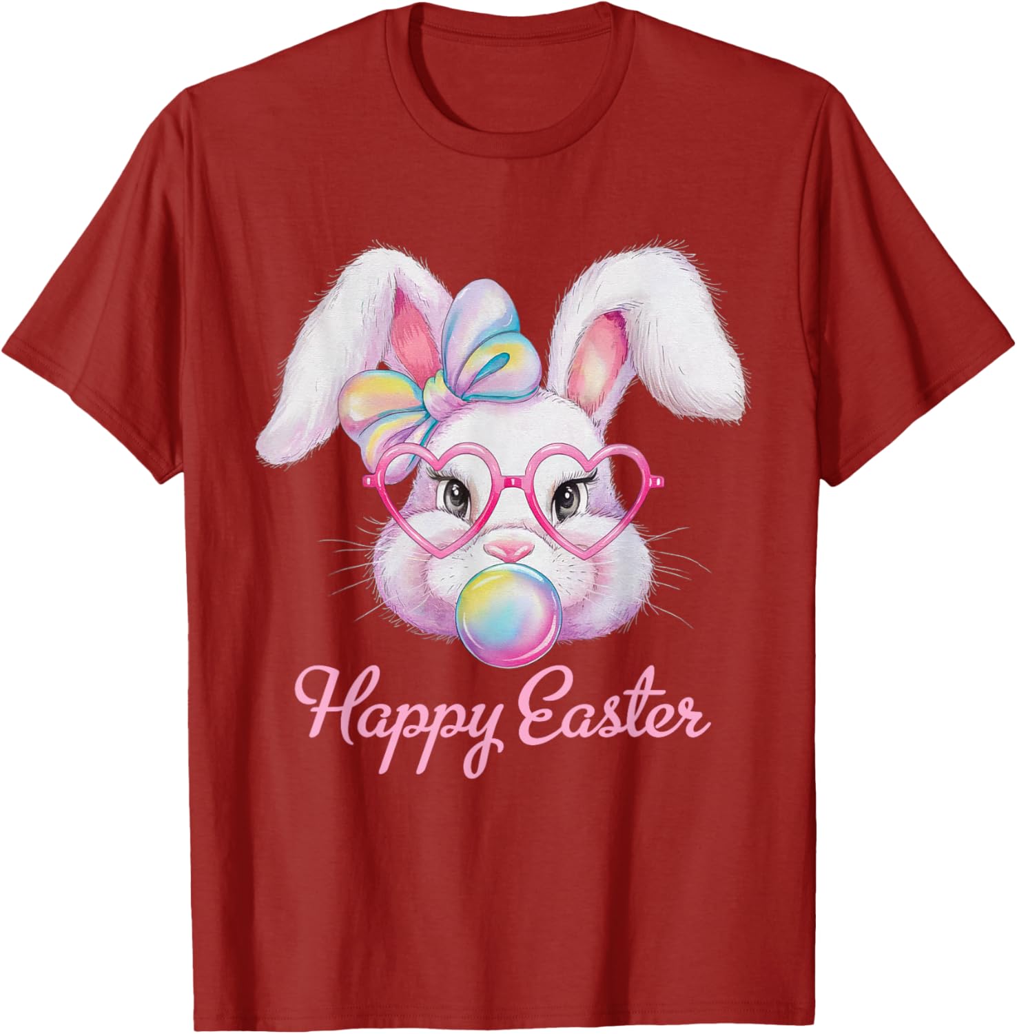 Happy Easter Cute Bunny Rabbit Face Tie Dye T-Shirt for Girls - 10