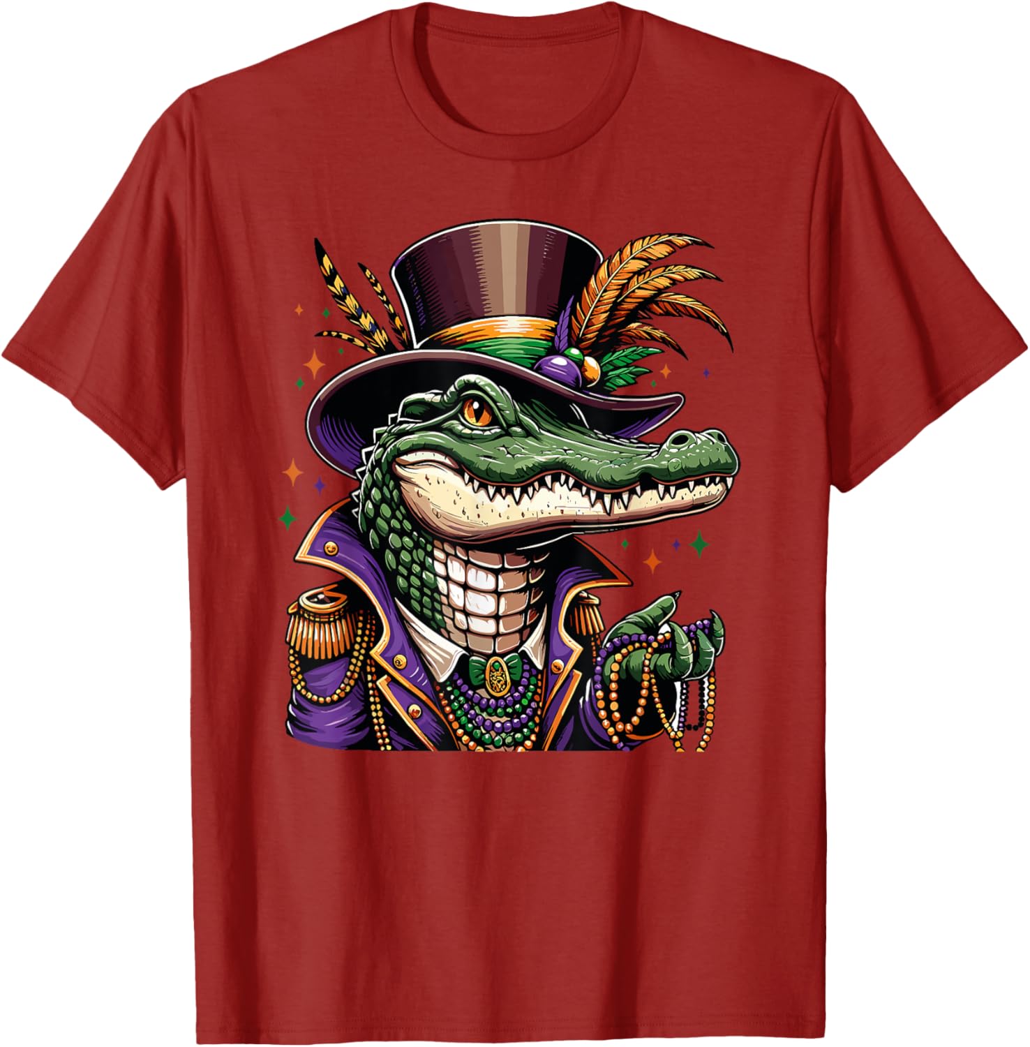 Mardigator Mardi Gras Alligator T-Shirt for Fun Men and Women - 19