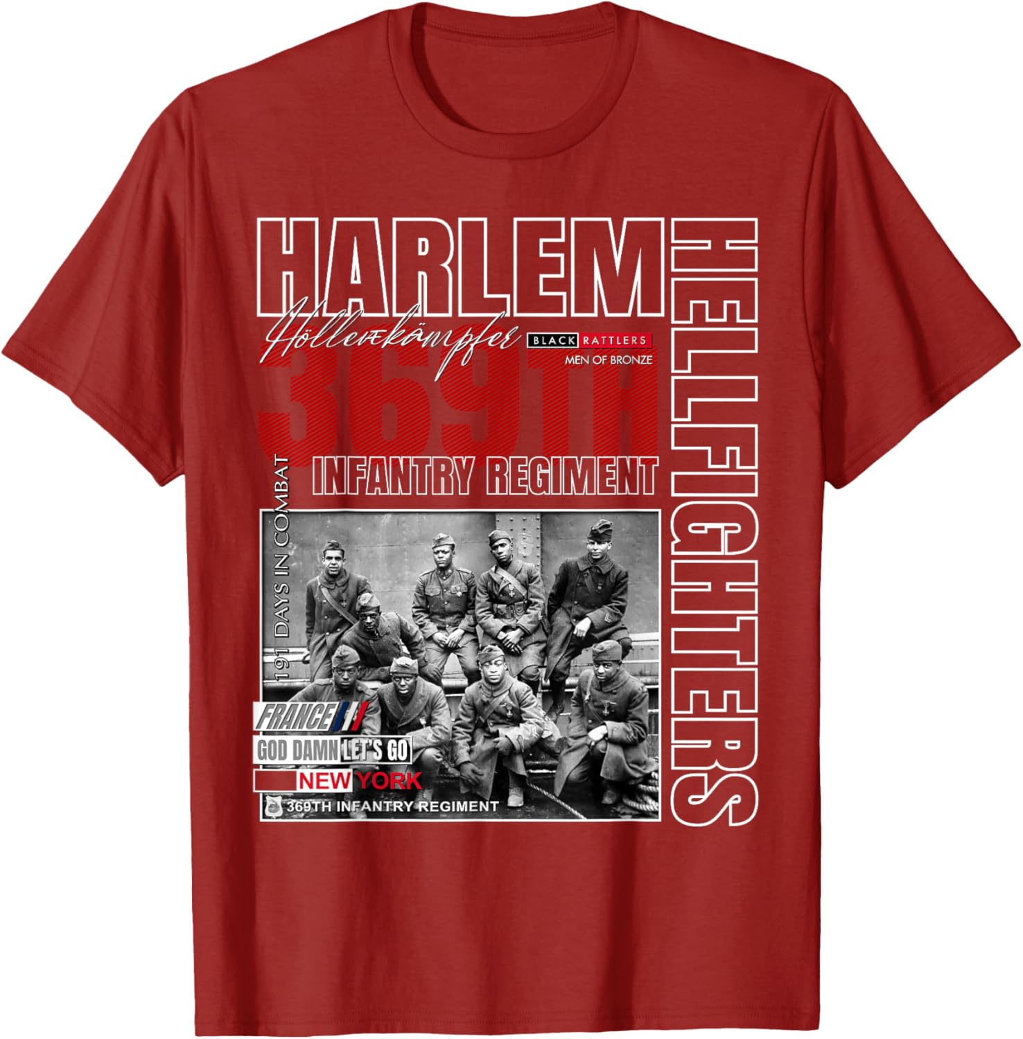 Harlem Hellfighters Tribute T-Shirt for Adults & Kids - Black Classic Fit - 13