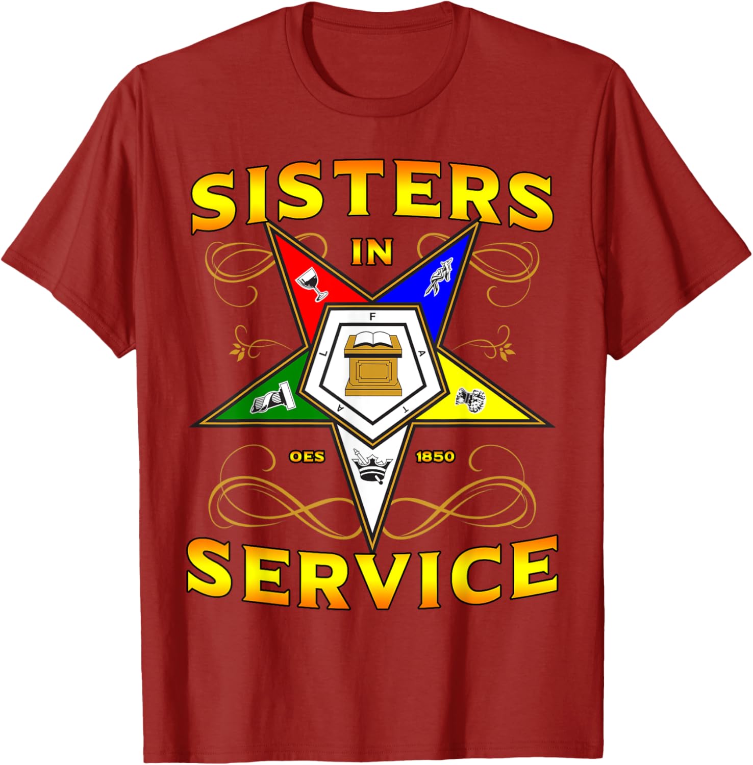 Sisters in Service OES 1850 Order of the Eastern Star T-Shirt for Women - 16