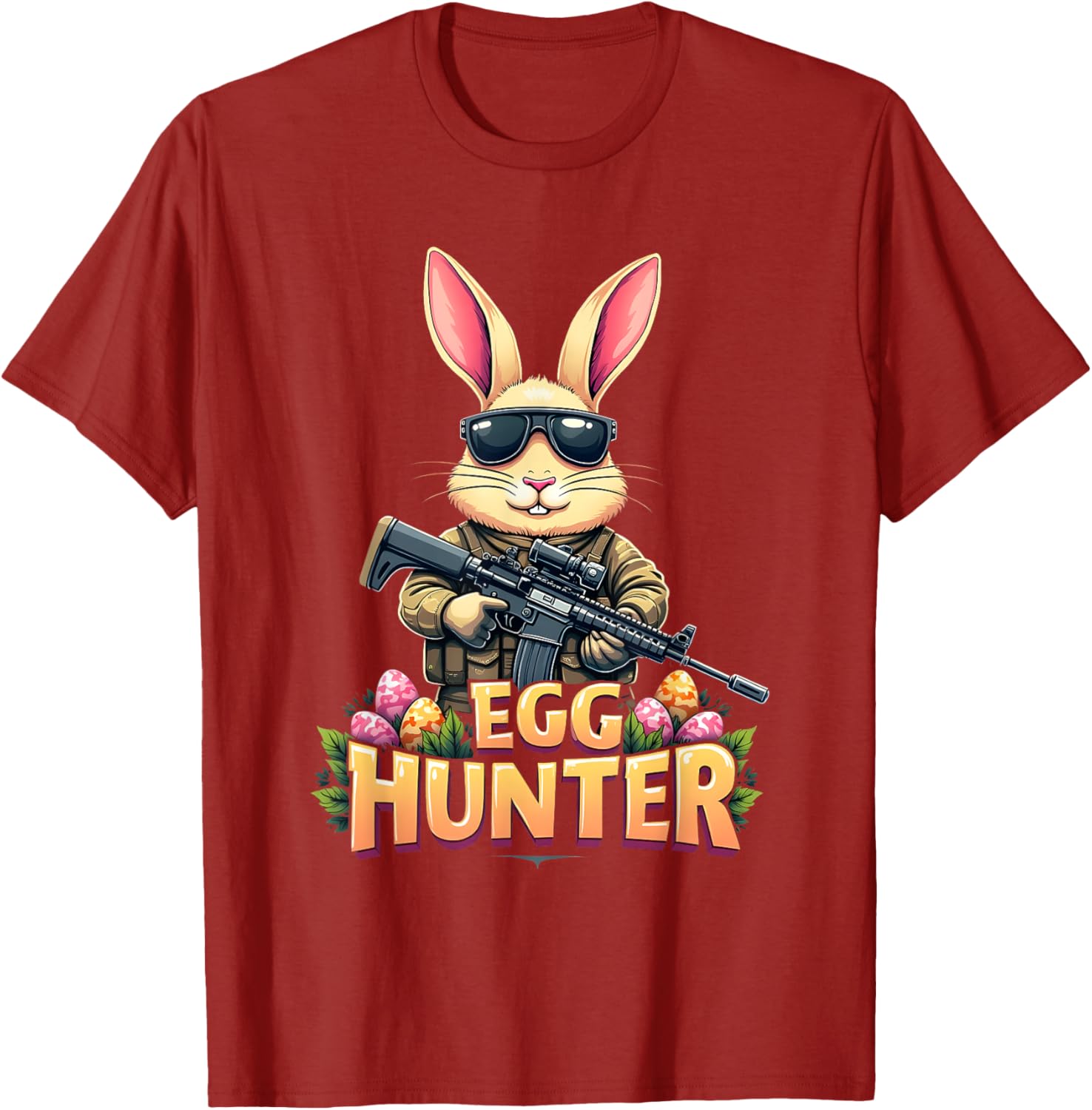 Cute Easter Egg Hunter Boys T-Shirt Featuring Deer Bunny Design - 9