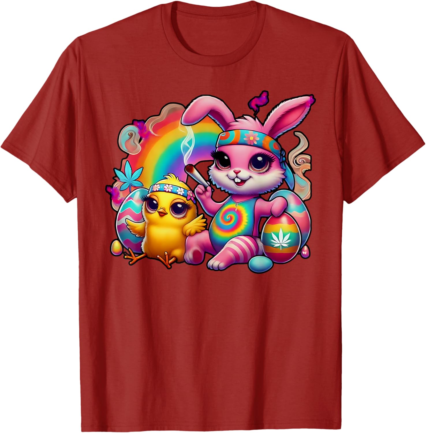 Stoned Easter Bunny Chick T-Shirt for Cannabis Lovers and Fun Celebrations - 10