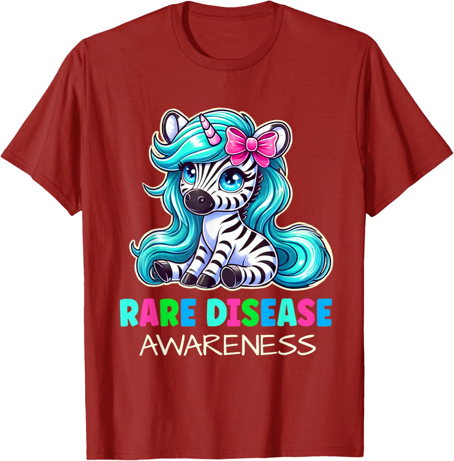 Rare Disease Awareness Zabra Ribbon Kids T-Shirt for Rare Disease Day - 10