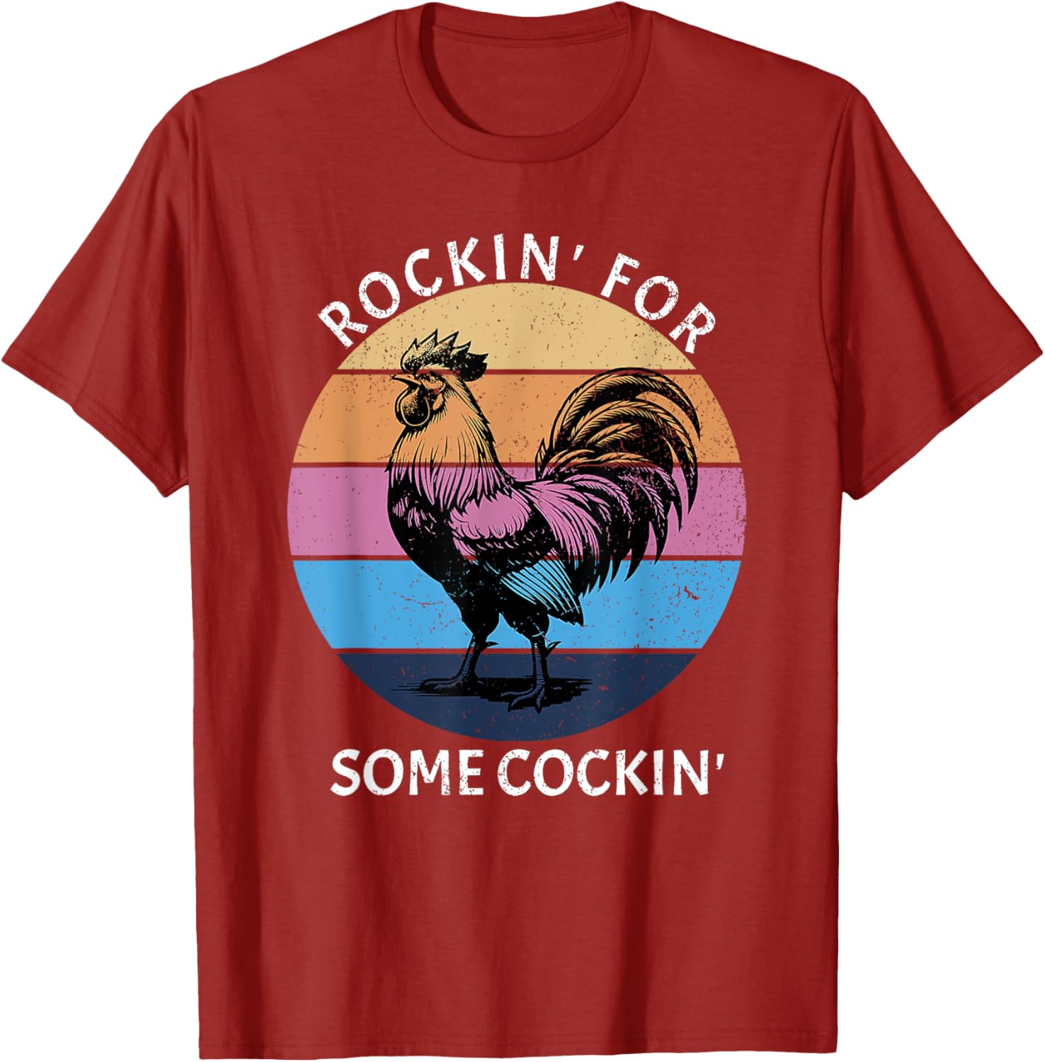 Funny Rockin Chicken T-Shirt for Lively & Fun-Casual Outfits - 17