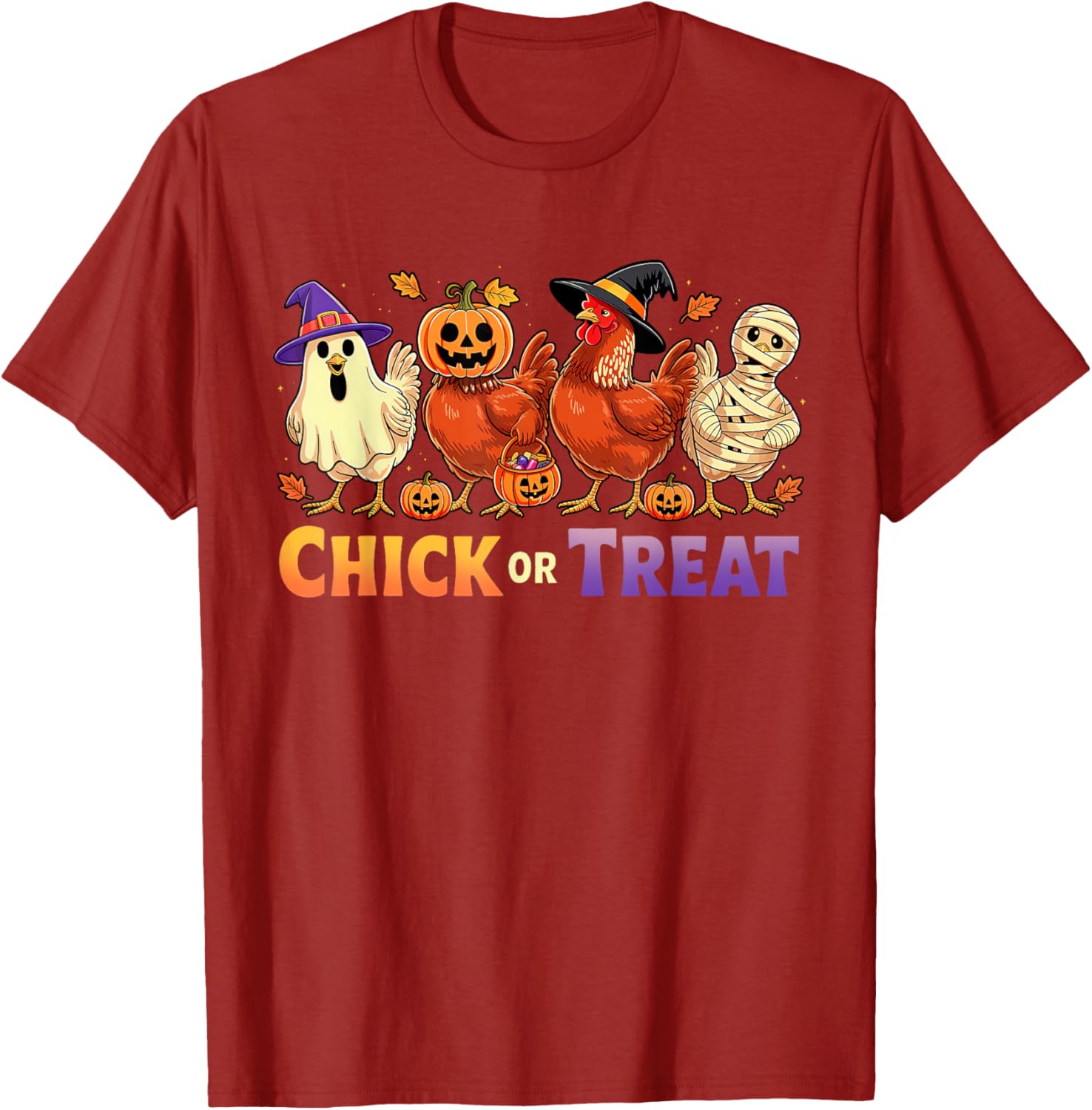 Funny Chick or Treat Halloween Witch Spooky Chicken Farmer T-Shirt - 5