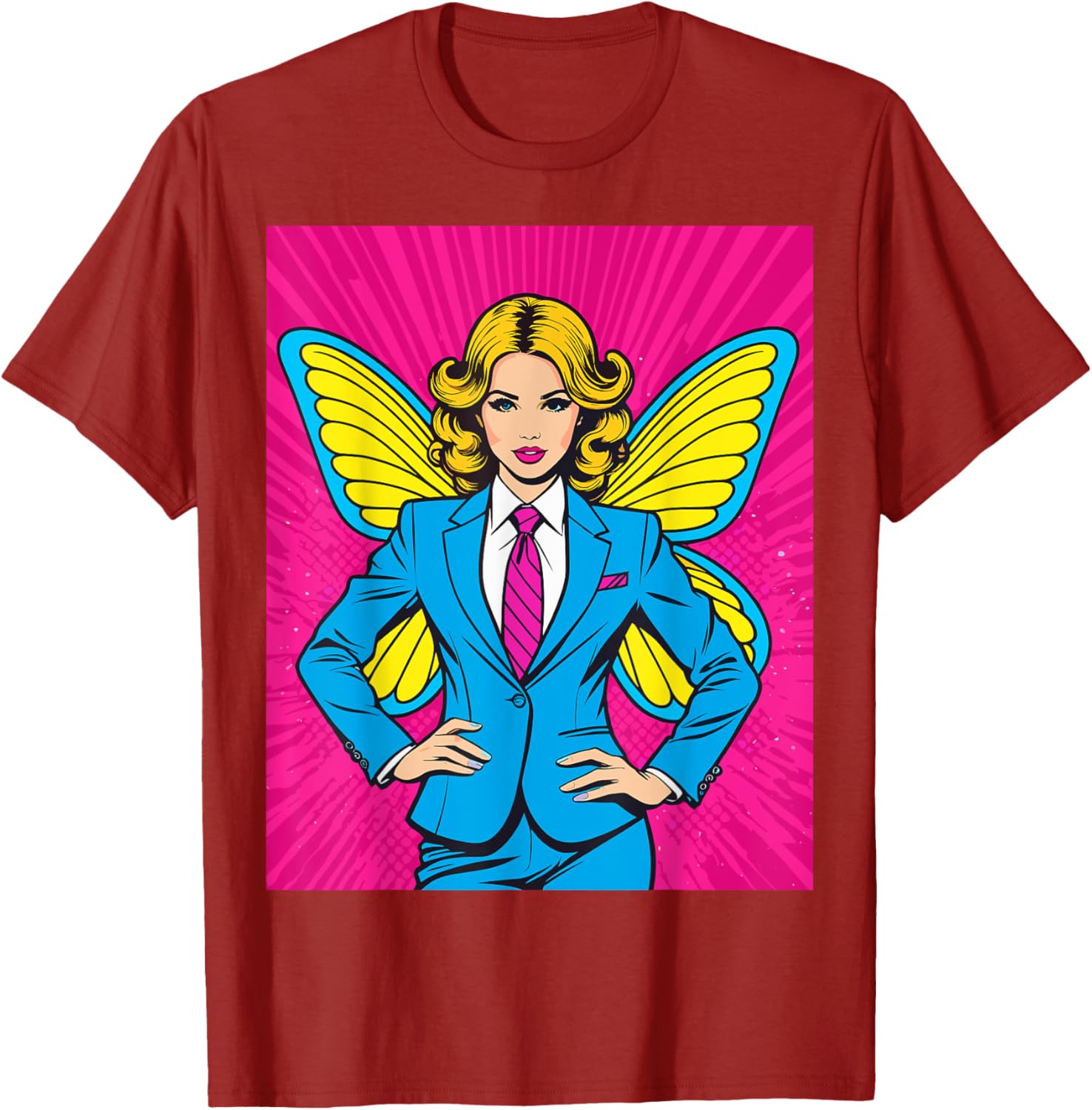 Pop Art Fairy in Business Suit T-Shirt for Stylish Casual Wear - 2