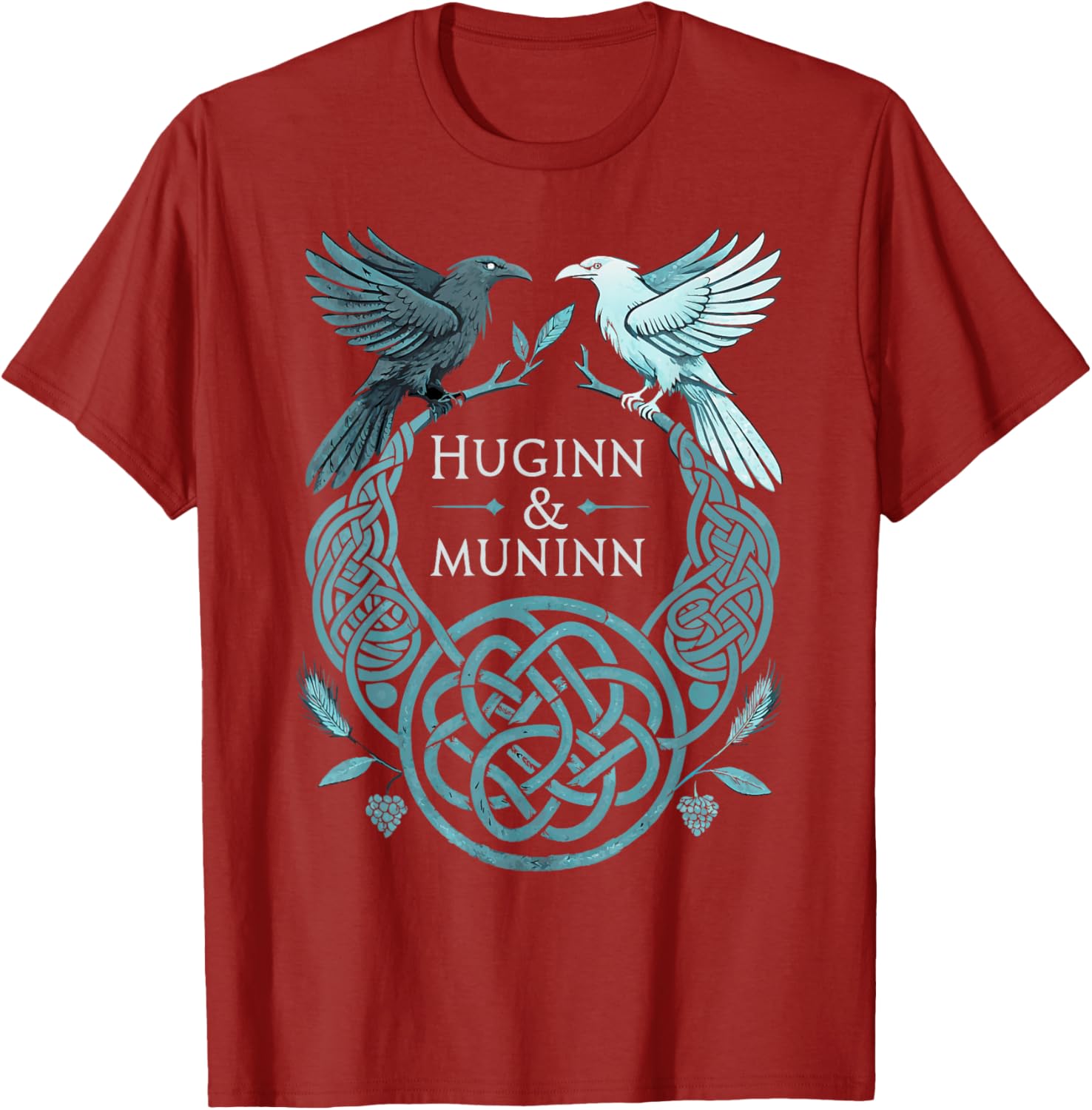Celtic Viking Ravens T-Shirt with Huginn and Muninn Design - 2