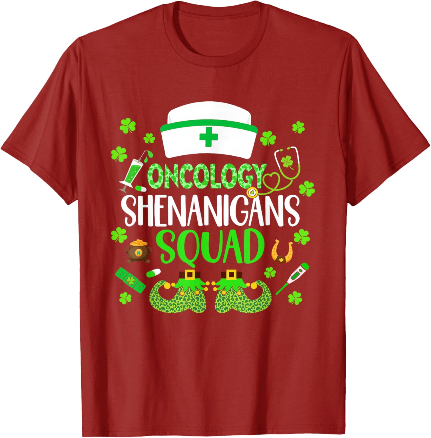 Oncology Nurse St Patricks Day Scrub T-Shirt Fun Crew Design - 8