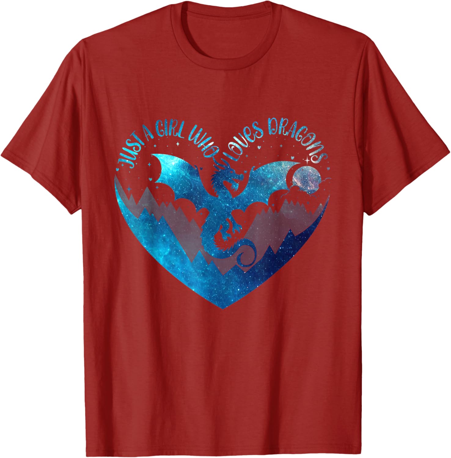 Cute Dragon Lover T-Shirt for Girls with Heart Design, Perfect Gift - 2