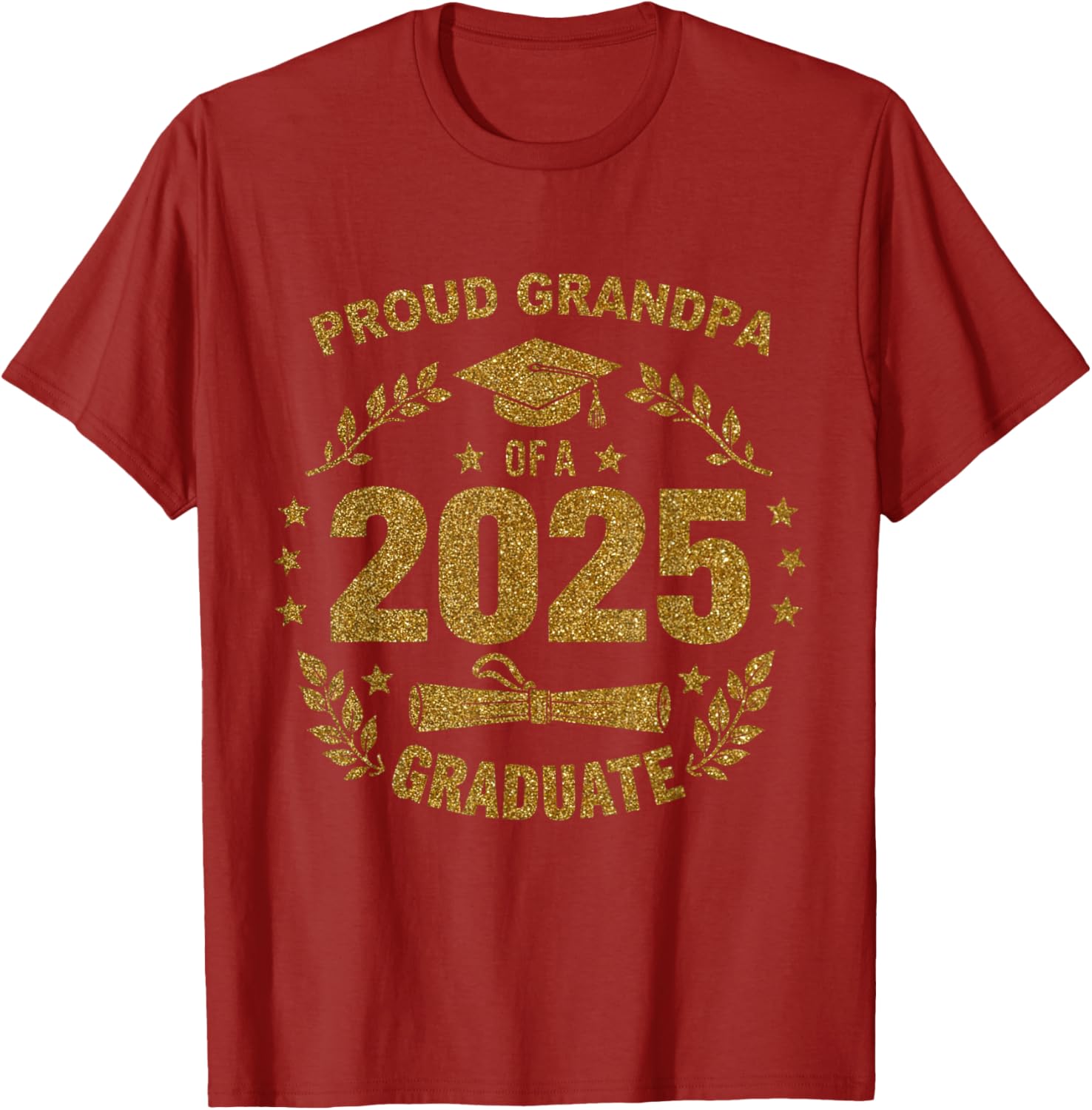 Proud Grandpa 2025 Class of 25 Graduate T-Shirt for Seniors - 8