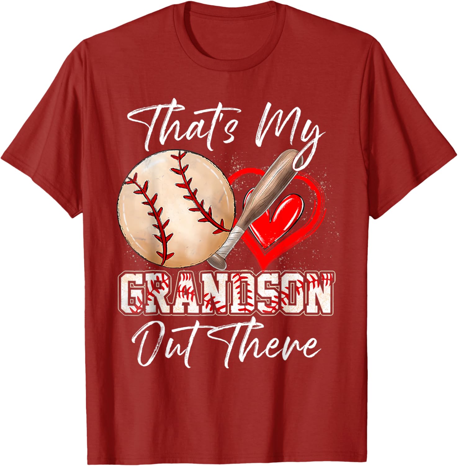 Funny That's My Grandson Out There Baseball T-Shirt for Grandparents - 17