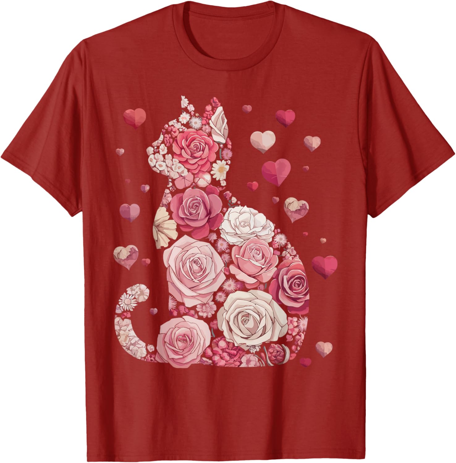 Cute Happy Meowentine's Day Cat T-Shirt for Girls and Women - 16