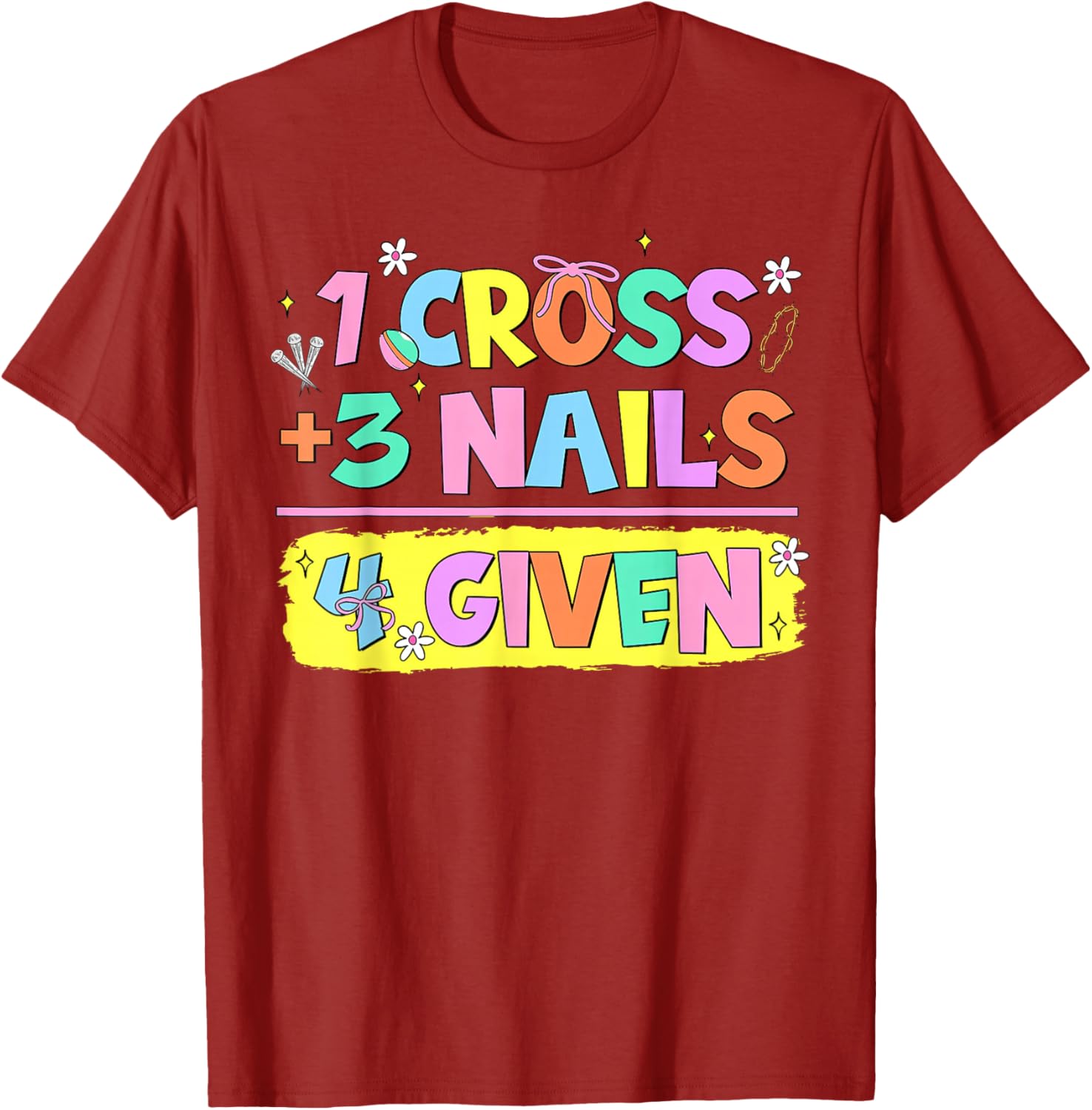 Happy Easter Christian T-Shirt with Cross and Nails Design for Believers - 12