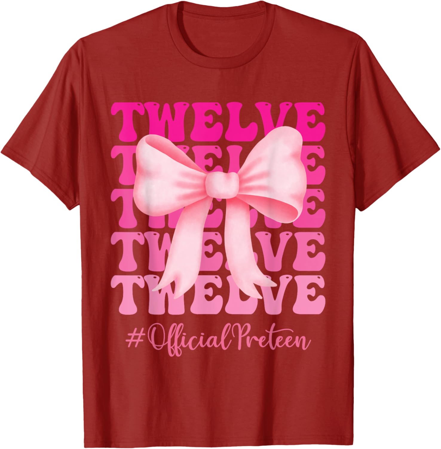 Birthday Girl Pink Coquette Bow T-Shirt for Stylish 12 Year Olds - 3