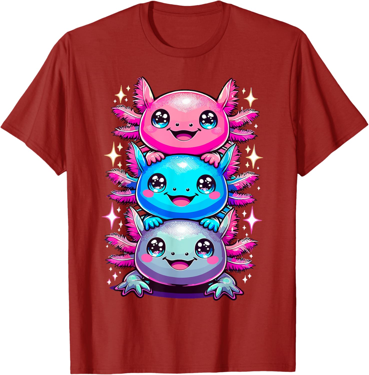 Colorful Axolotl Art T-Shirt for Nature Lovers and Animal Enthusiasts - 5