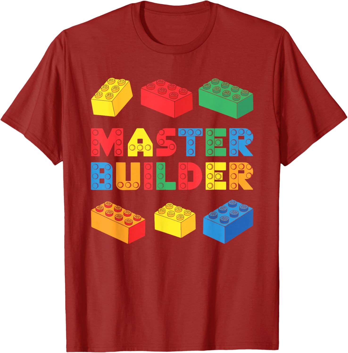 Master Builder T-Shirt for Kids and Adults with Fun Brick Design - 13