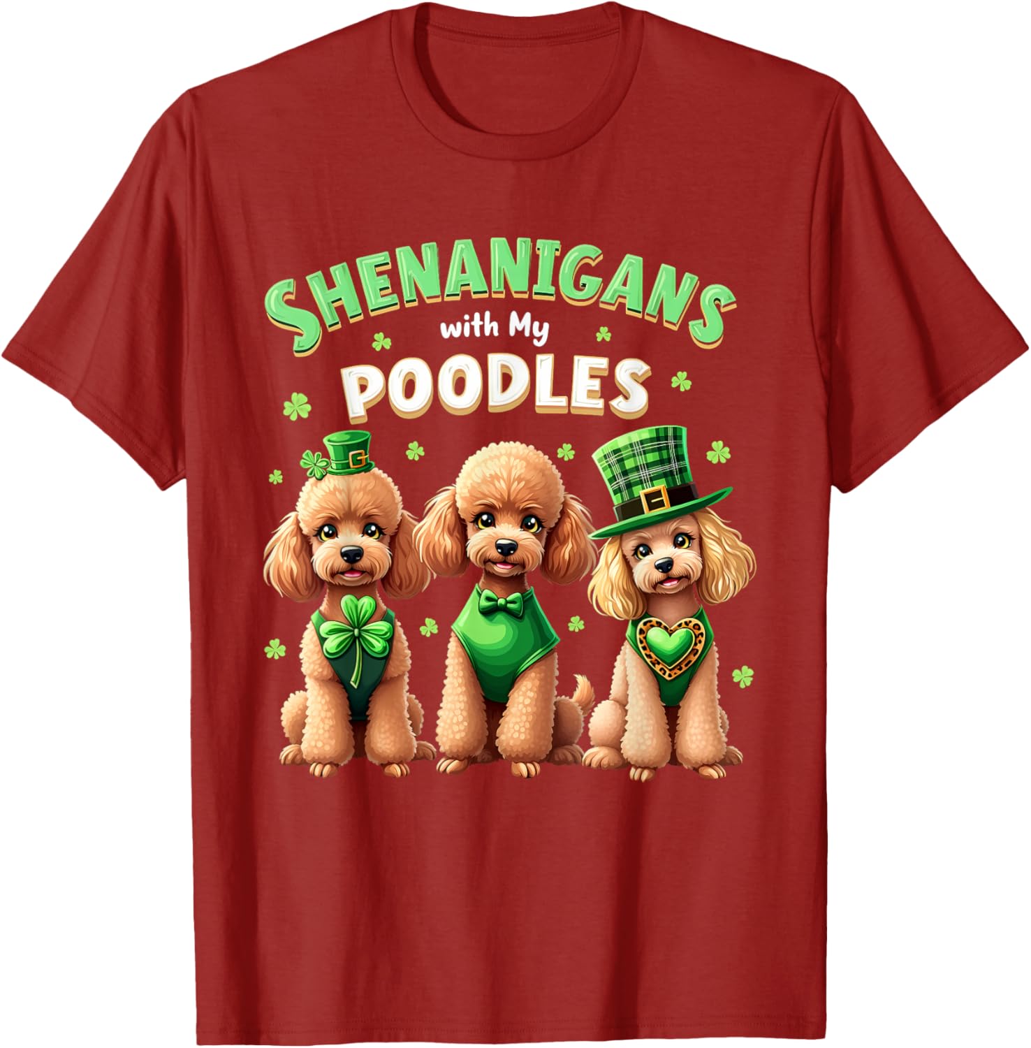 St Patricks Day Irish Poodle Shamrock T-Shirt for Fun Celebrations - 21