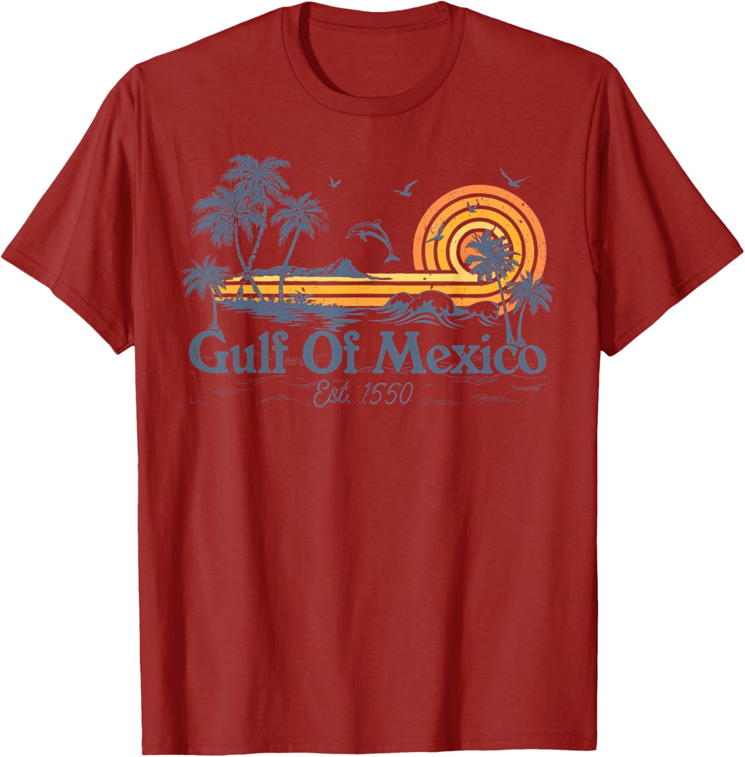 Gulf Of Mexico 1550 Vintage Mexican Flag Beach T-Shirt for Fun Days - 13