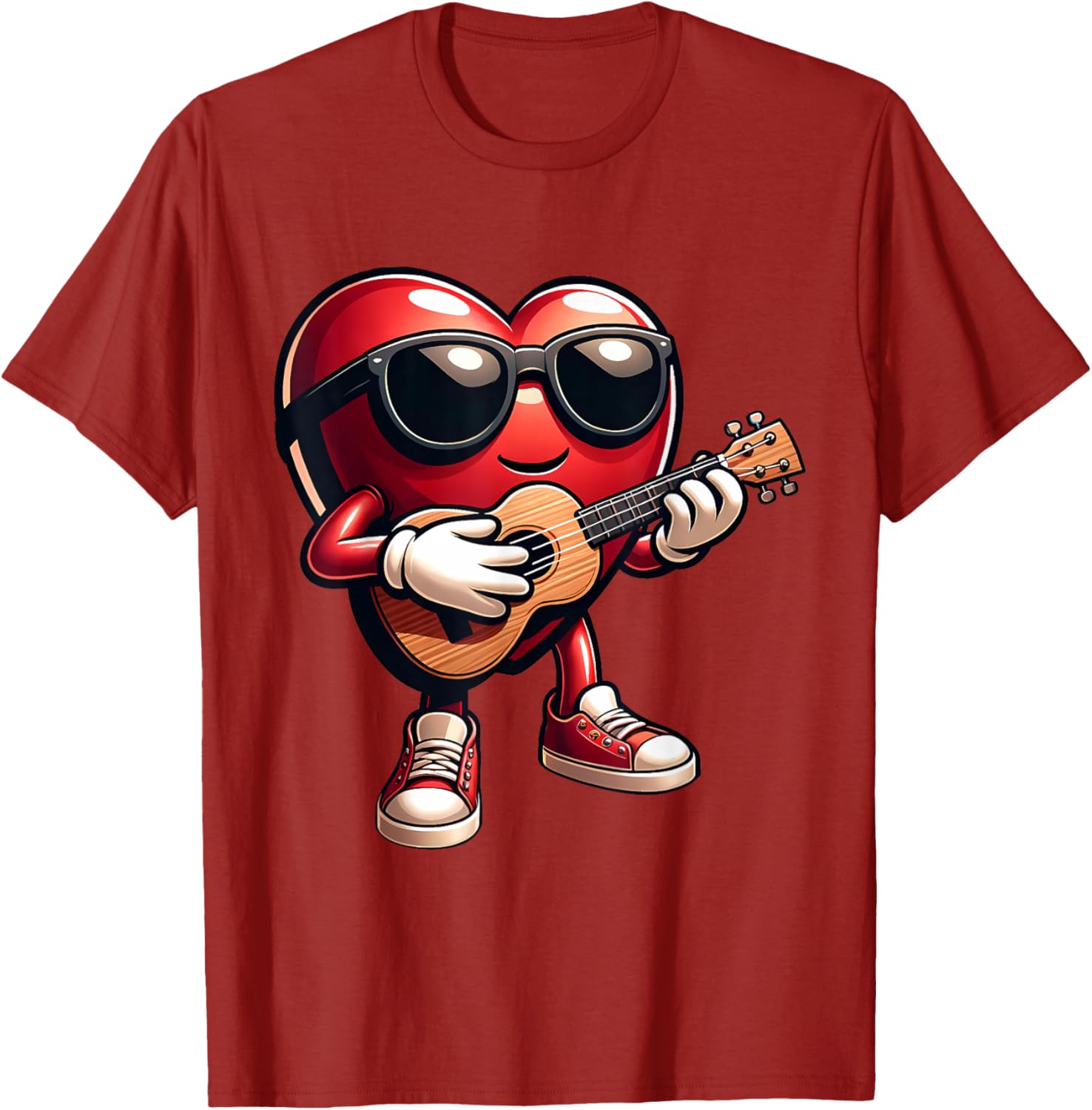 Heart Ukulele Love T-Shirt for Musicians Perfect for Valentine's Day - 18