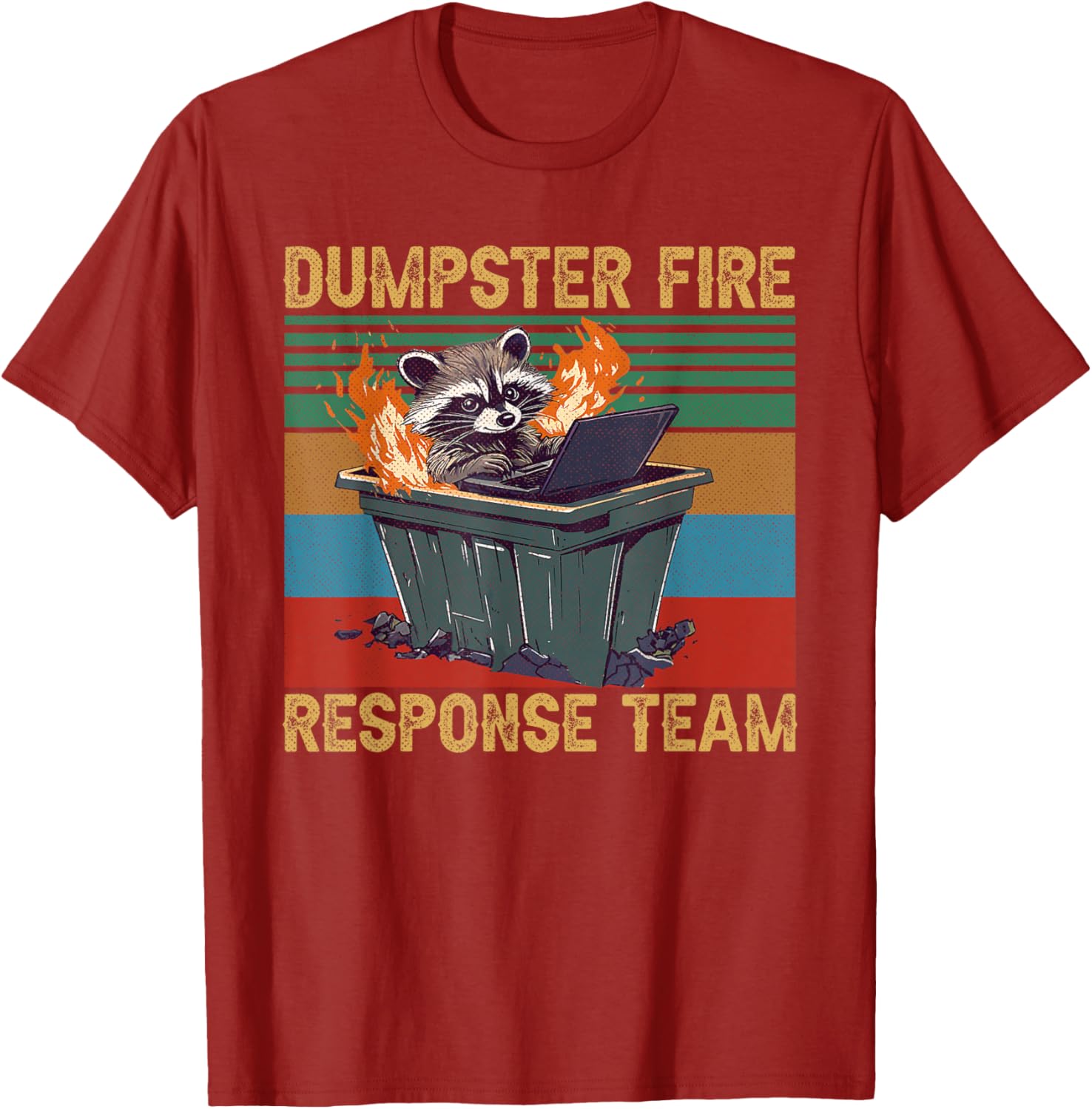Funny Raccoon Dumpster Fire Response Team T-Shirt for Trash Lovers - 8