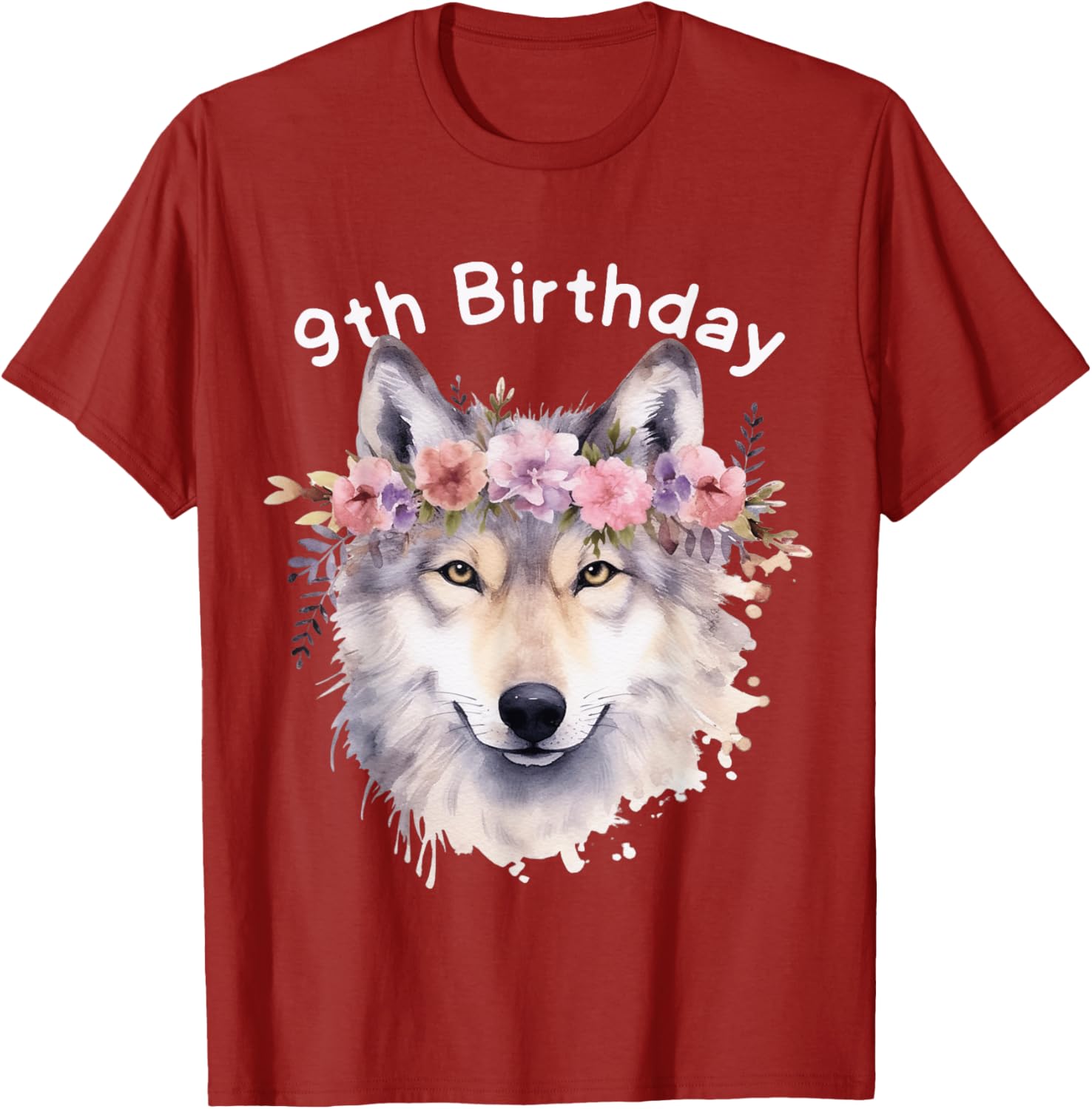 9th Birthday Wolf Pack T-Shirt for Girls - Cute Wolves Party Tee - 22