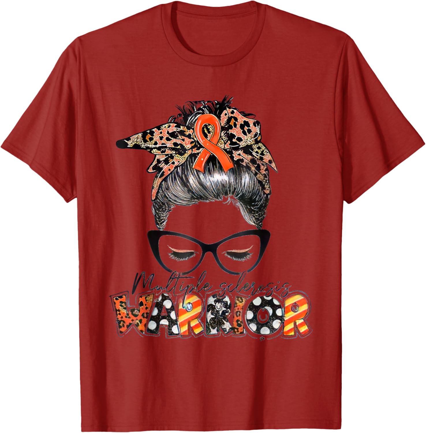 Multiple Sclerosis Warrior Messy Bun T-Shirt - MS Awareness Apparel - 10