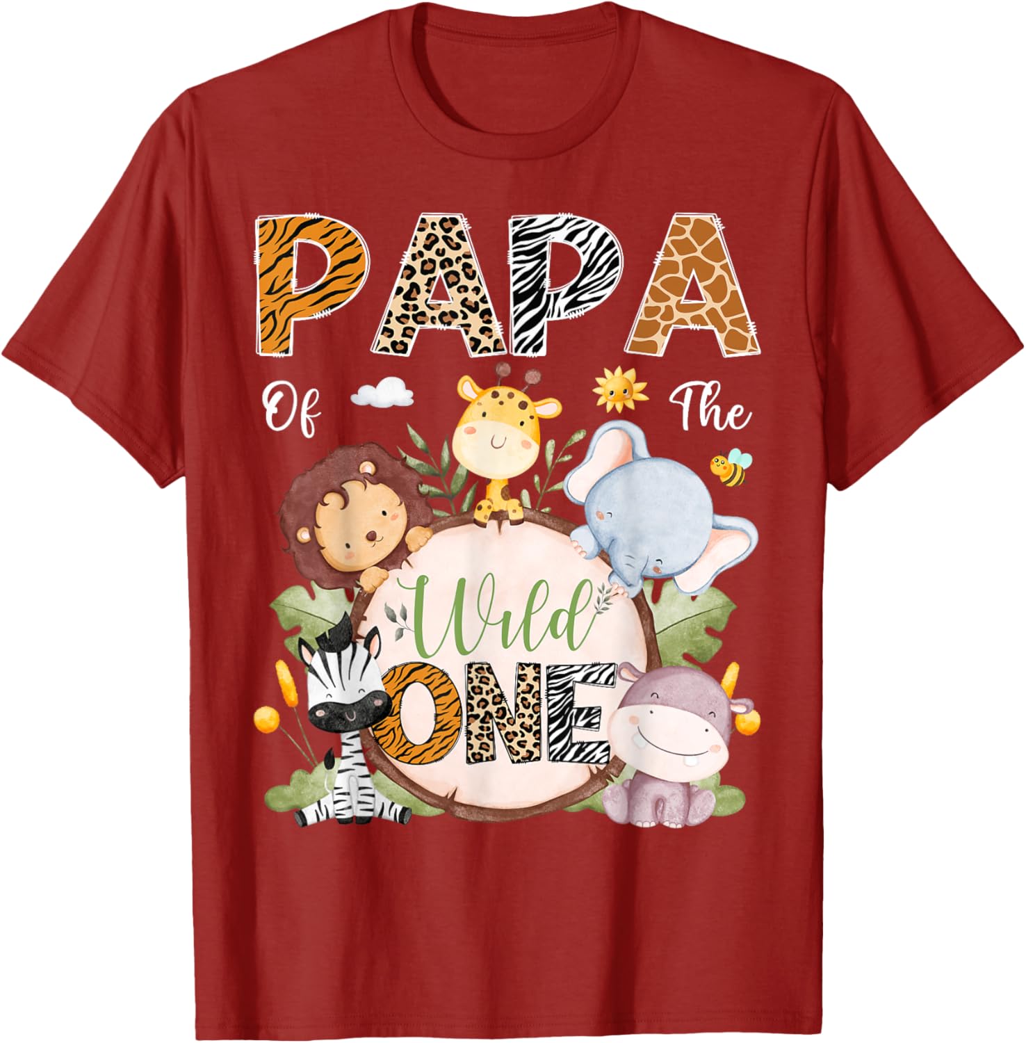 Papa Of The Wild One 1st Birthday Safari T-Shirt for Jungle Lovers - 3