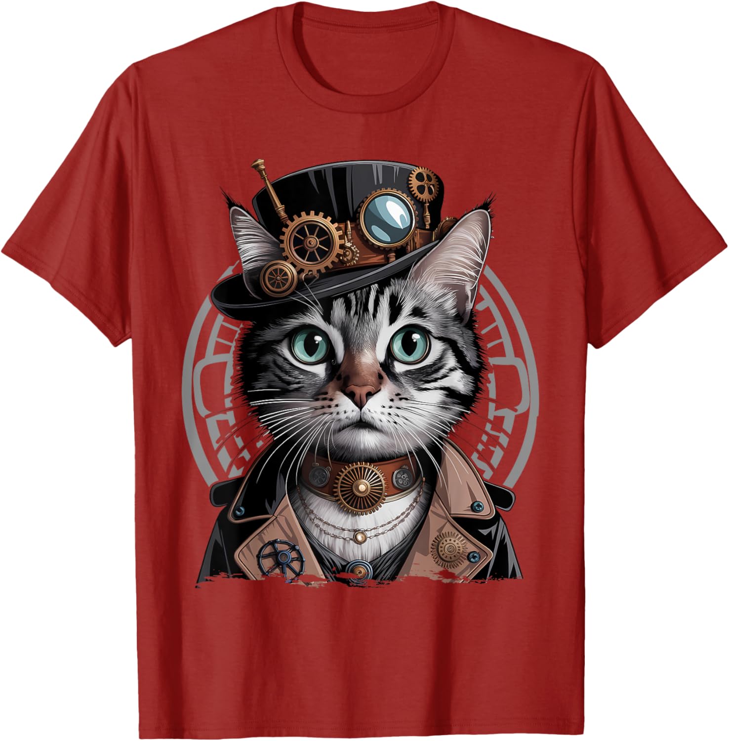 Steampunk Cat Graphic T-Shirt for Kittens - Trendy Fashion Tee - 16