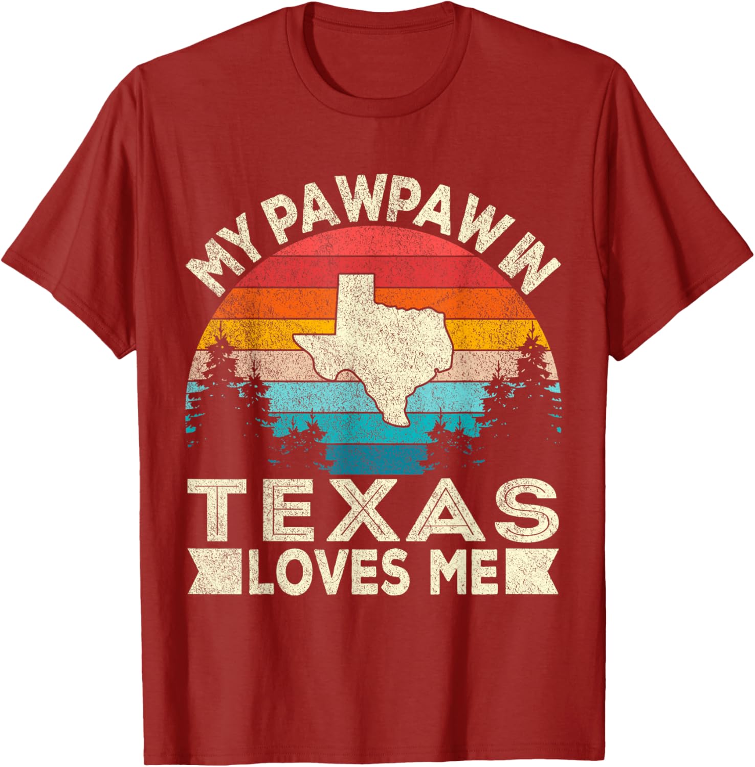 My PawPaw In Texas Loves Me Retro Grandpa T-Shirt for Proud Grandchildren - 2
