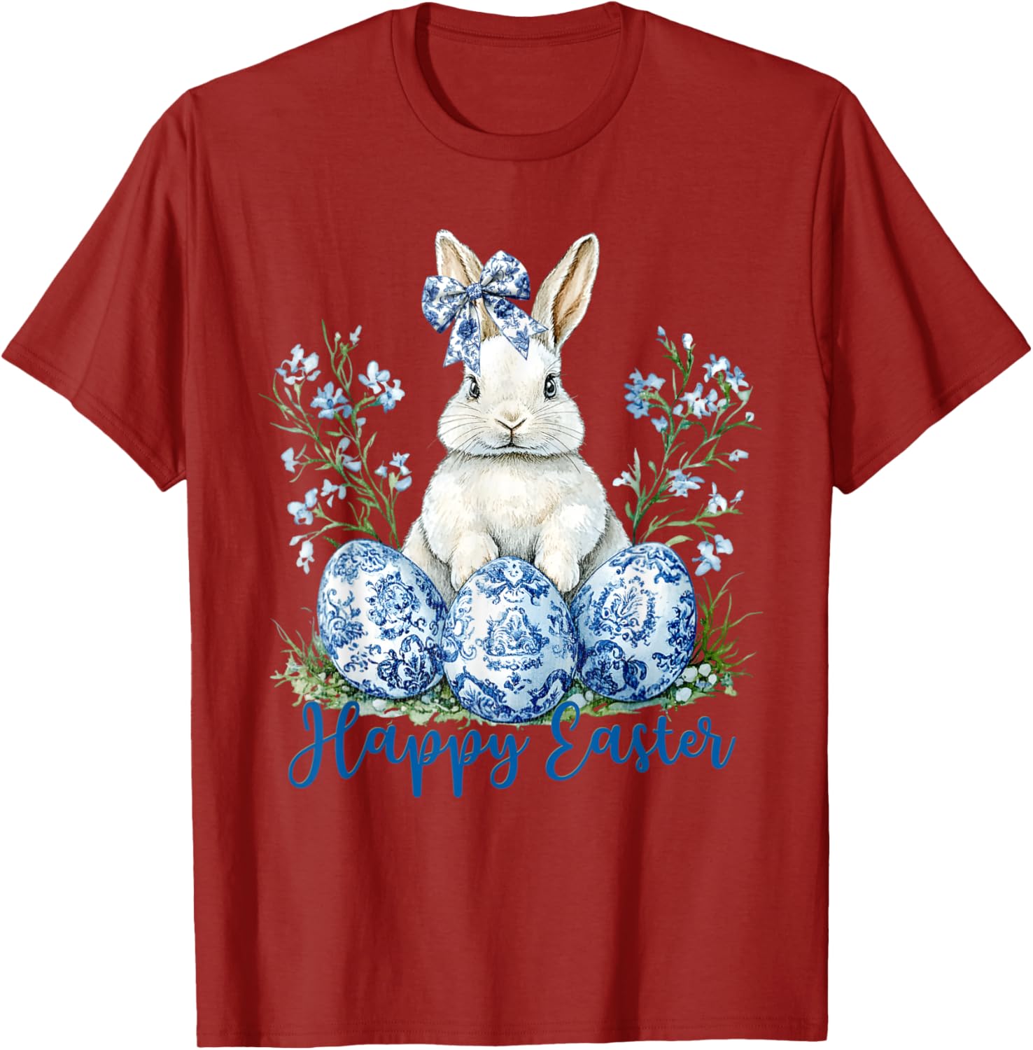 Happy Easter Bunny T-Shirt for Women and Kids Cute Egg Design - 13
