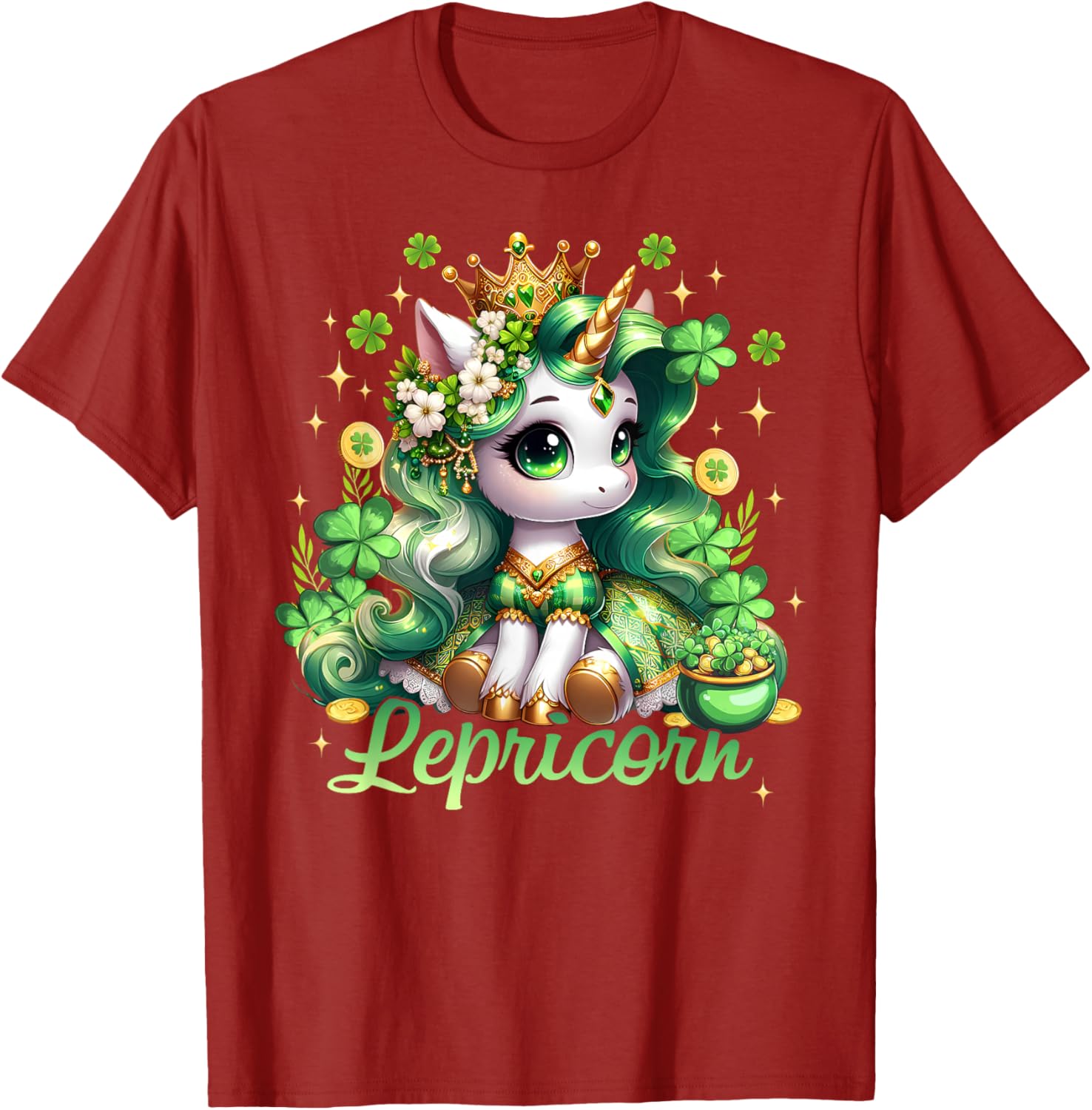 Lepricorn Unicorn St Patricks Day Girls T-Shirt for Kids Fun Style - 10