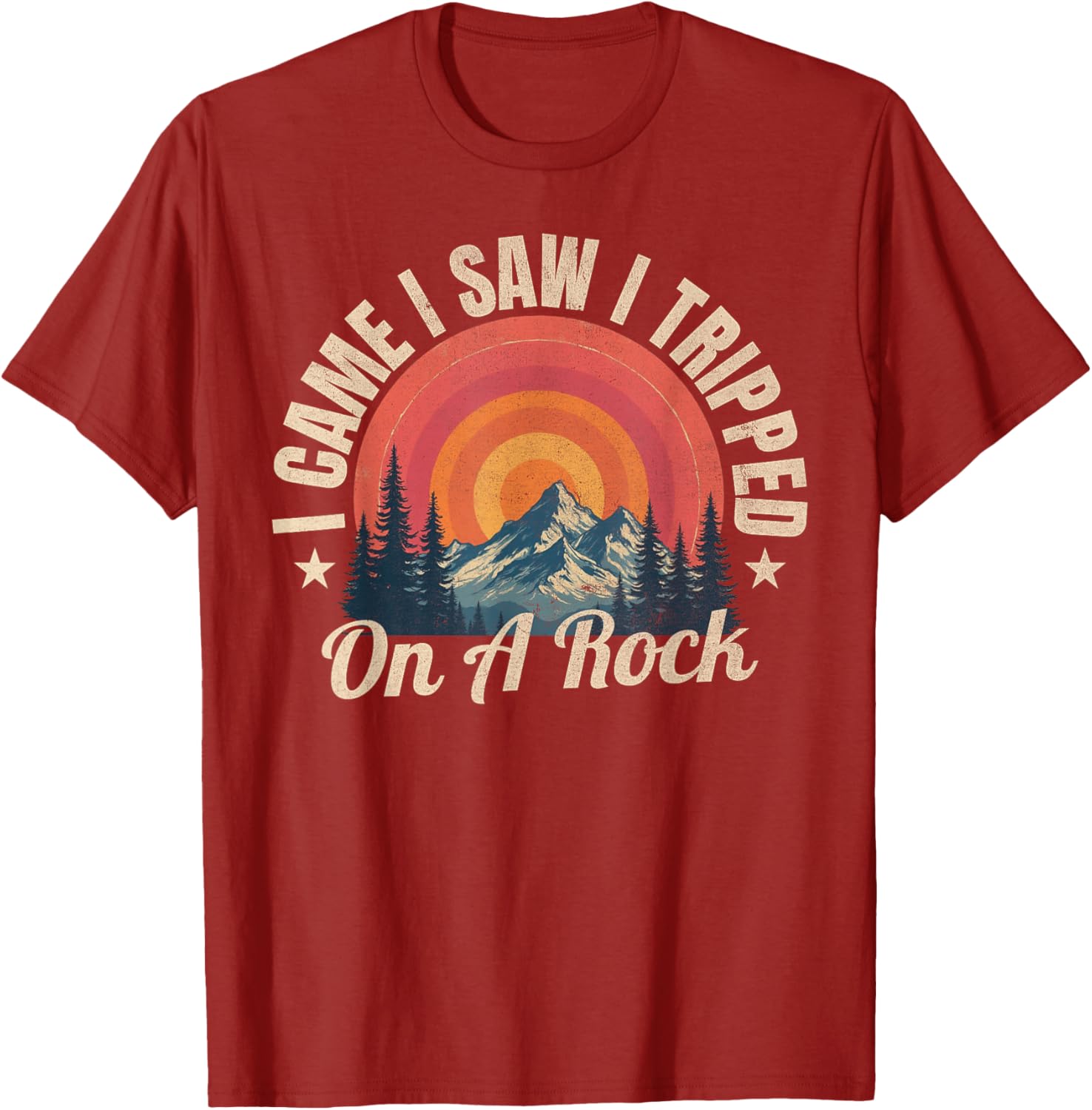 I Came I Saw I Tripped On A Rock Camping T-Shirt for Hiking Enthusiasts - 3