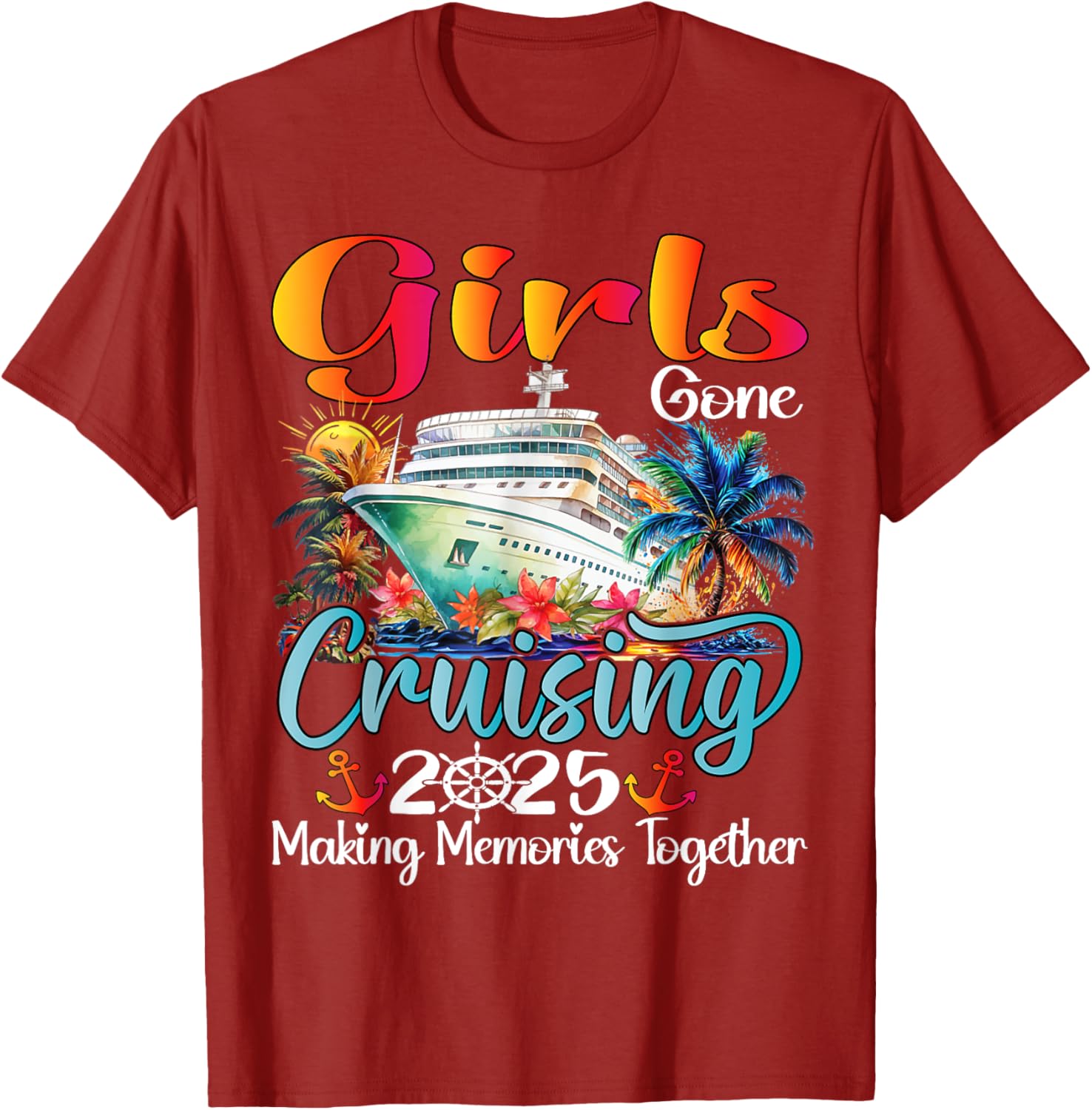 Girls Gone Cruising 2025 Matching T-Shirt for Friends Vacation Fun - 7