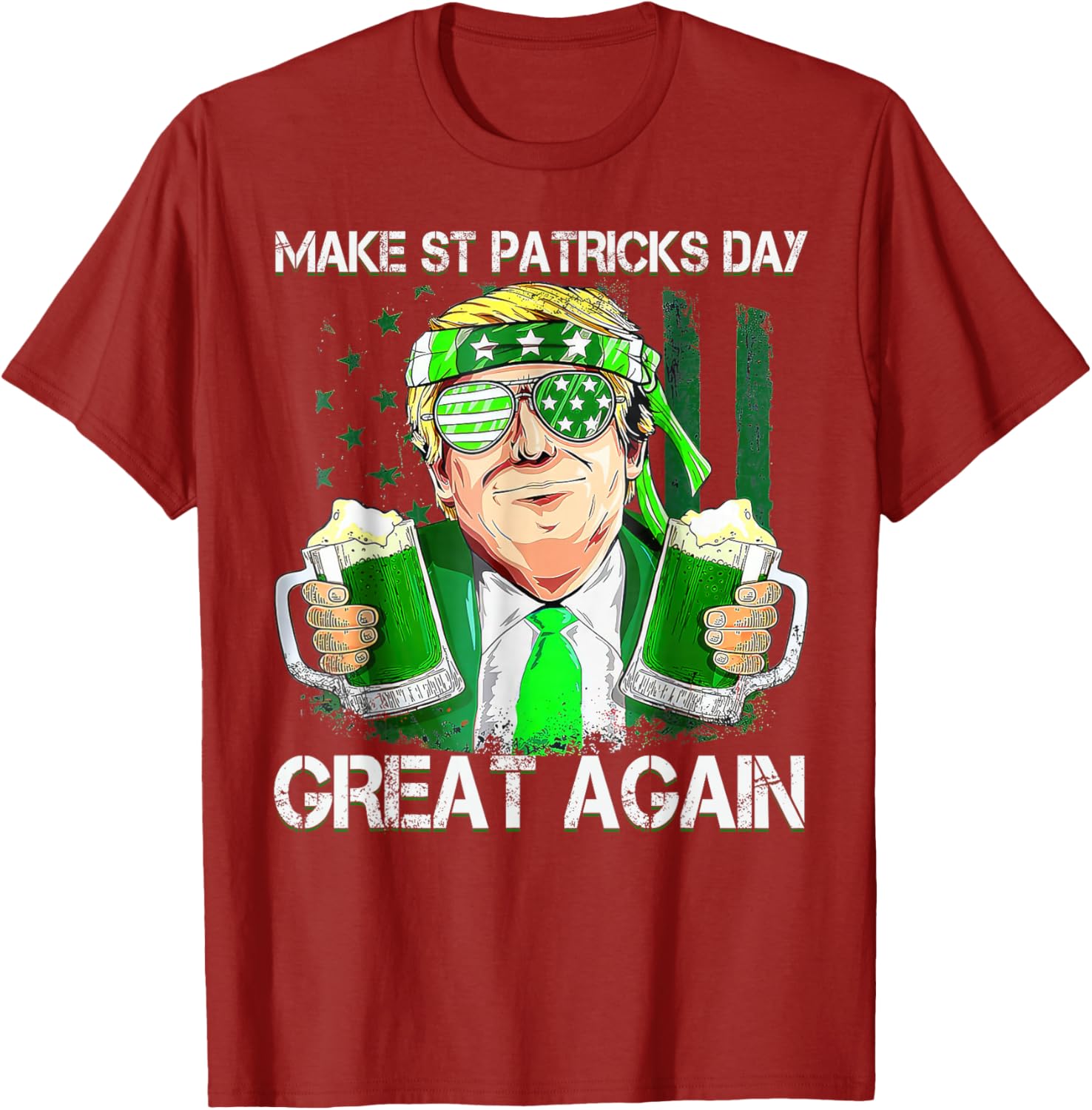 Funny St Patricks Day T-Shirt for Men and Women with US Flag Design - 24