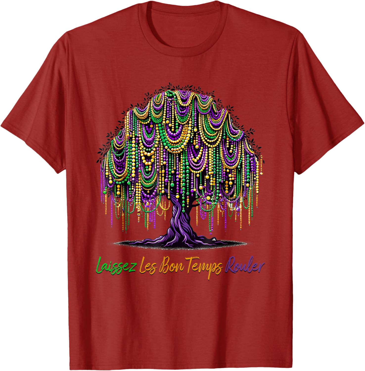Laissez Les Bon Temps Rouler Mardi Gras Tree Beads T-Shirt for Festive Fun - 20