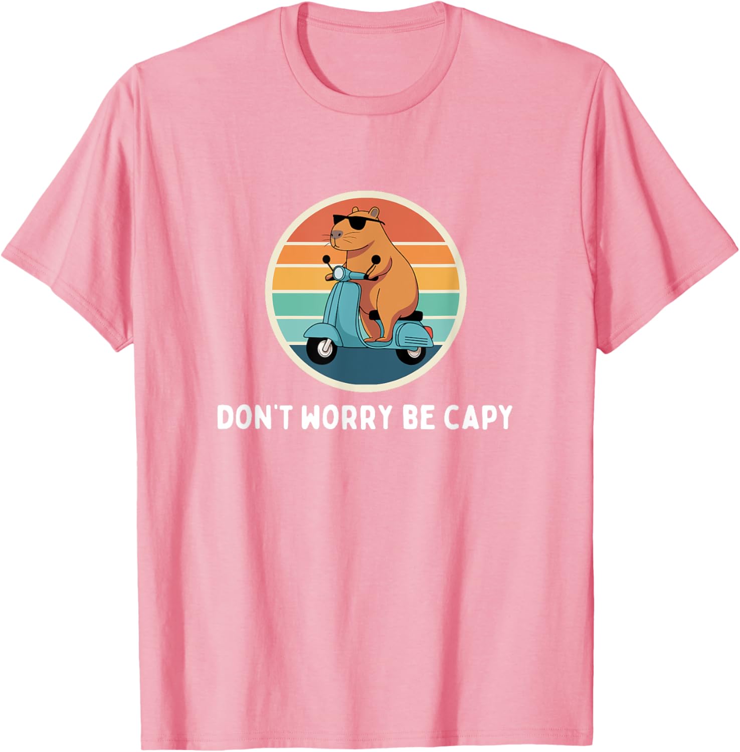 Funny Capybara T-Shirt Don't Worry Be Capy Cute Rodent Apparel - 3