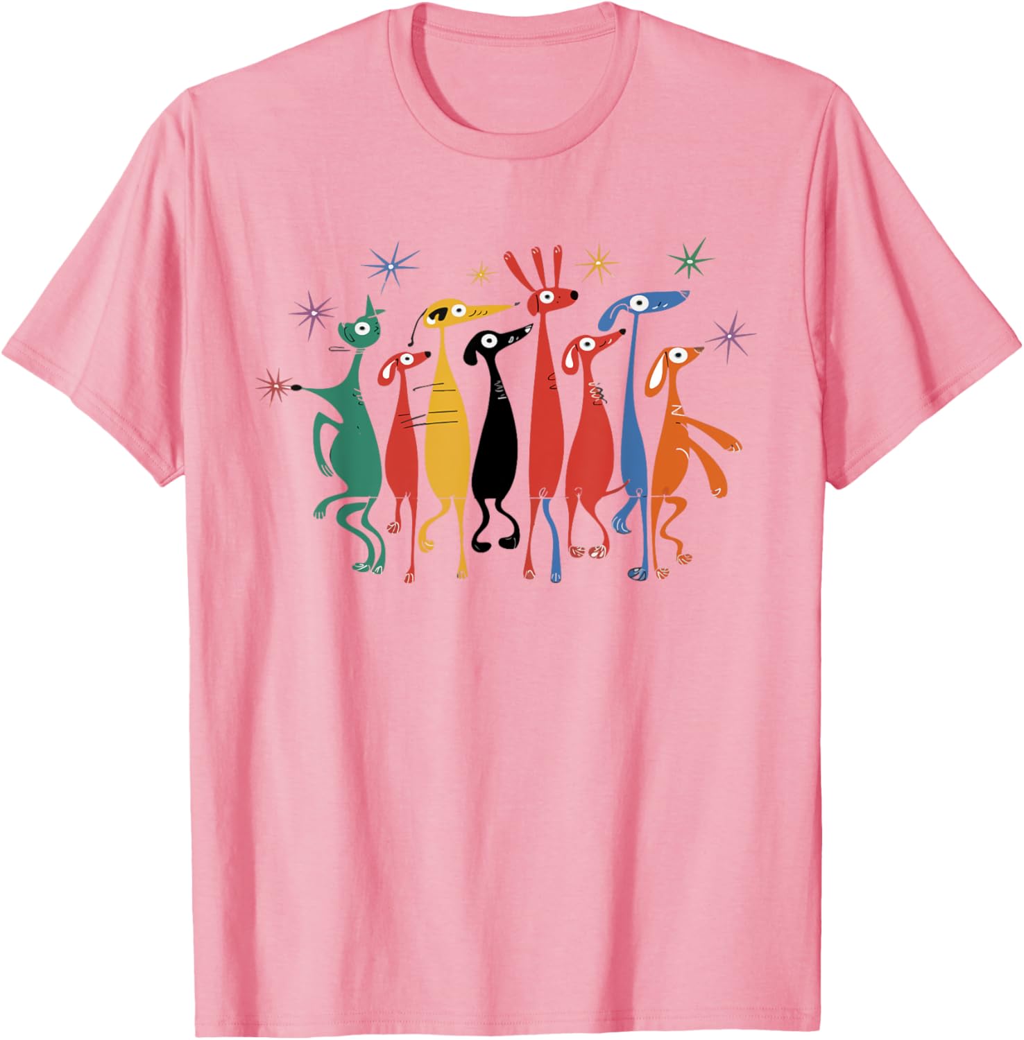 Retro Mid-Century Modern Dog T-Shirt 50s 60s Style for Pet Lovers - 1