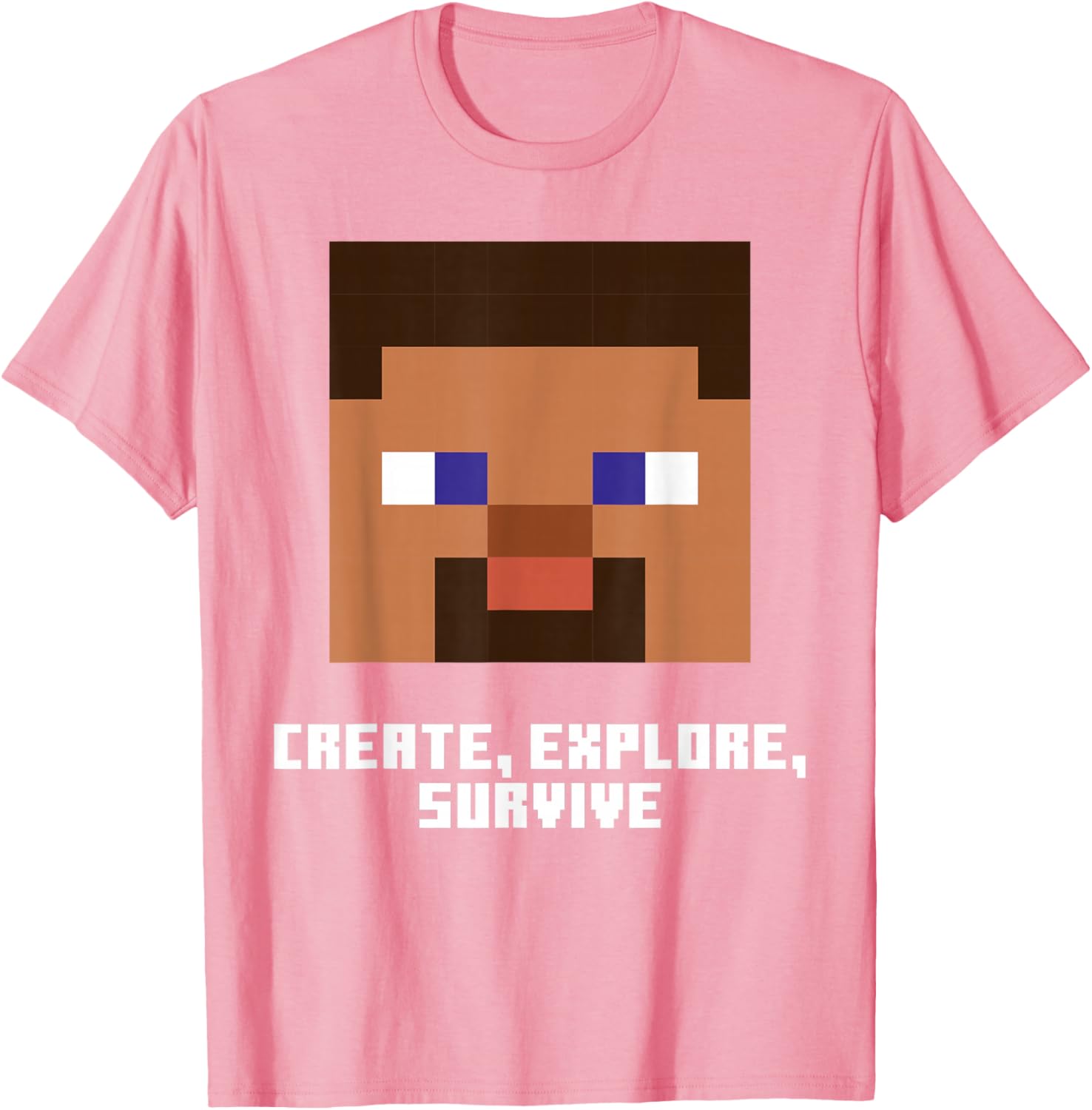 Minecraft Steve Face Create Explore Survive T-Shirt for Fans - 6